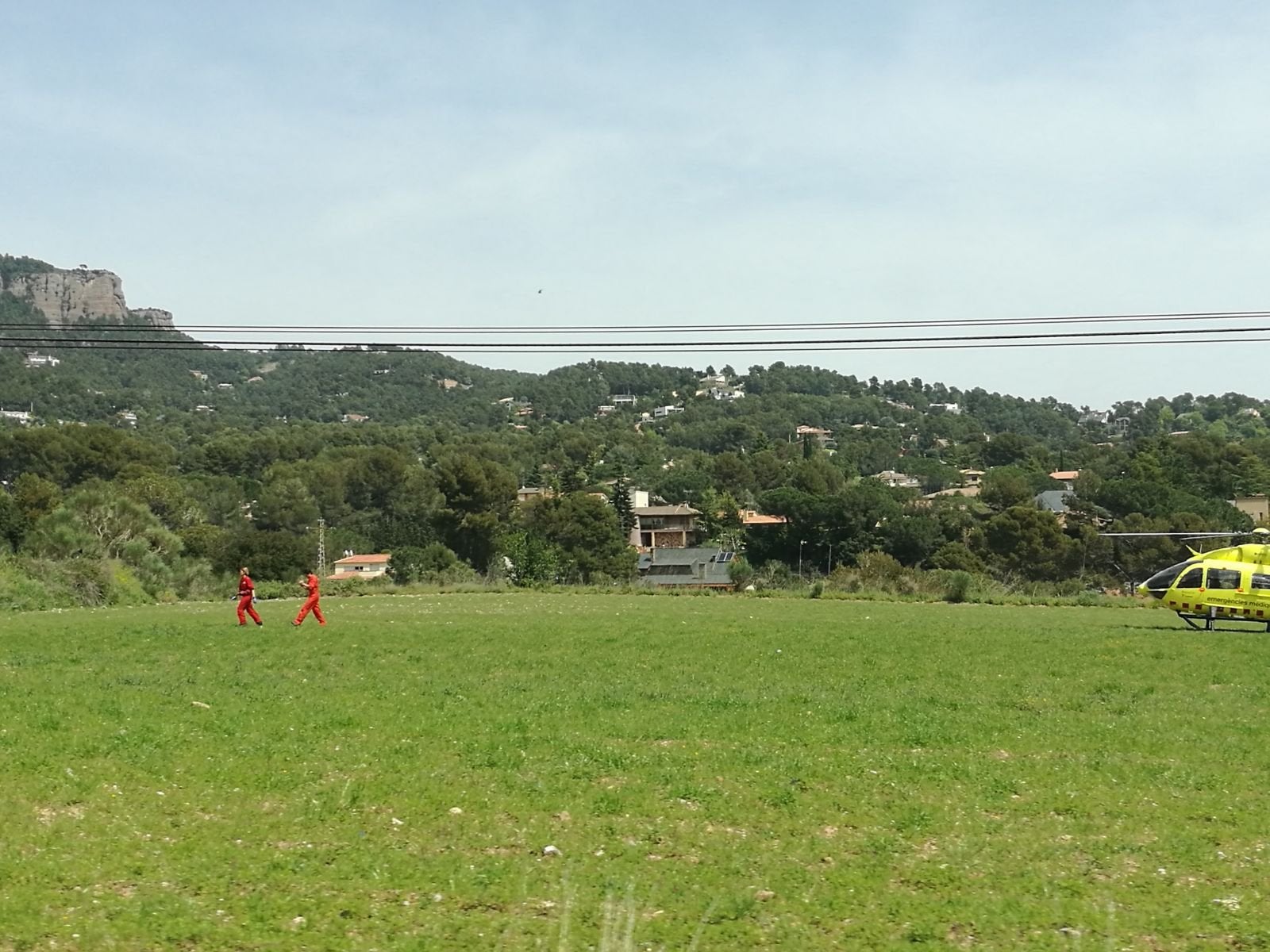 Helicòpters davant del CD Terrassa, a Les Pedritxes