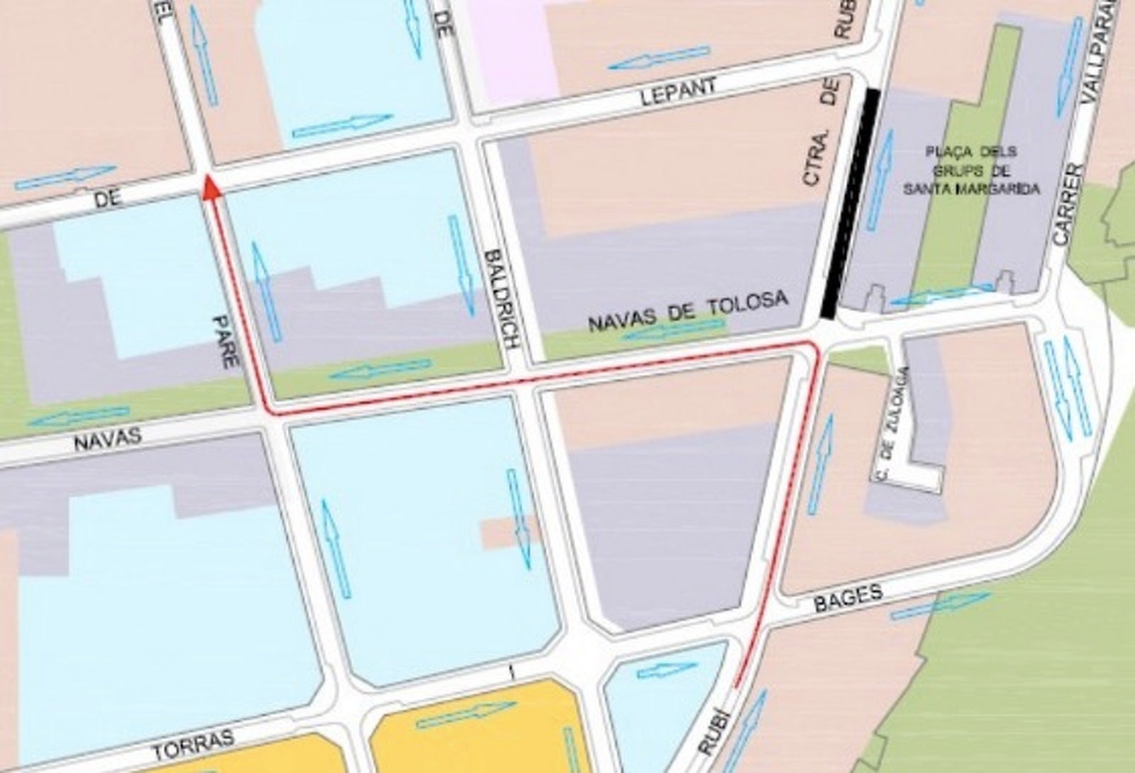 Mapa amb les afectacions de trànsit