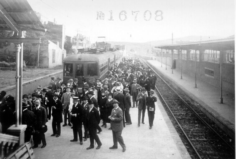 Estació de tren a Terrassa, l'any 1926