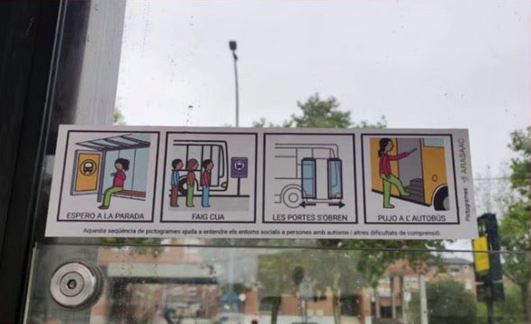 Pictogrames que es podran veure a les parades dels autobusos | Aj. Terrassa