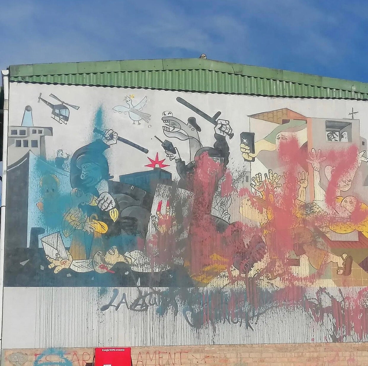 Guernica de Moià vandalitzat/Cedida