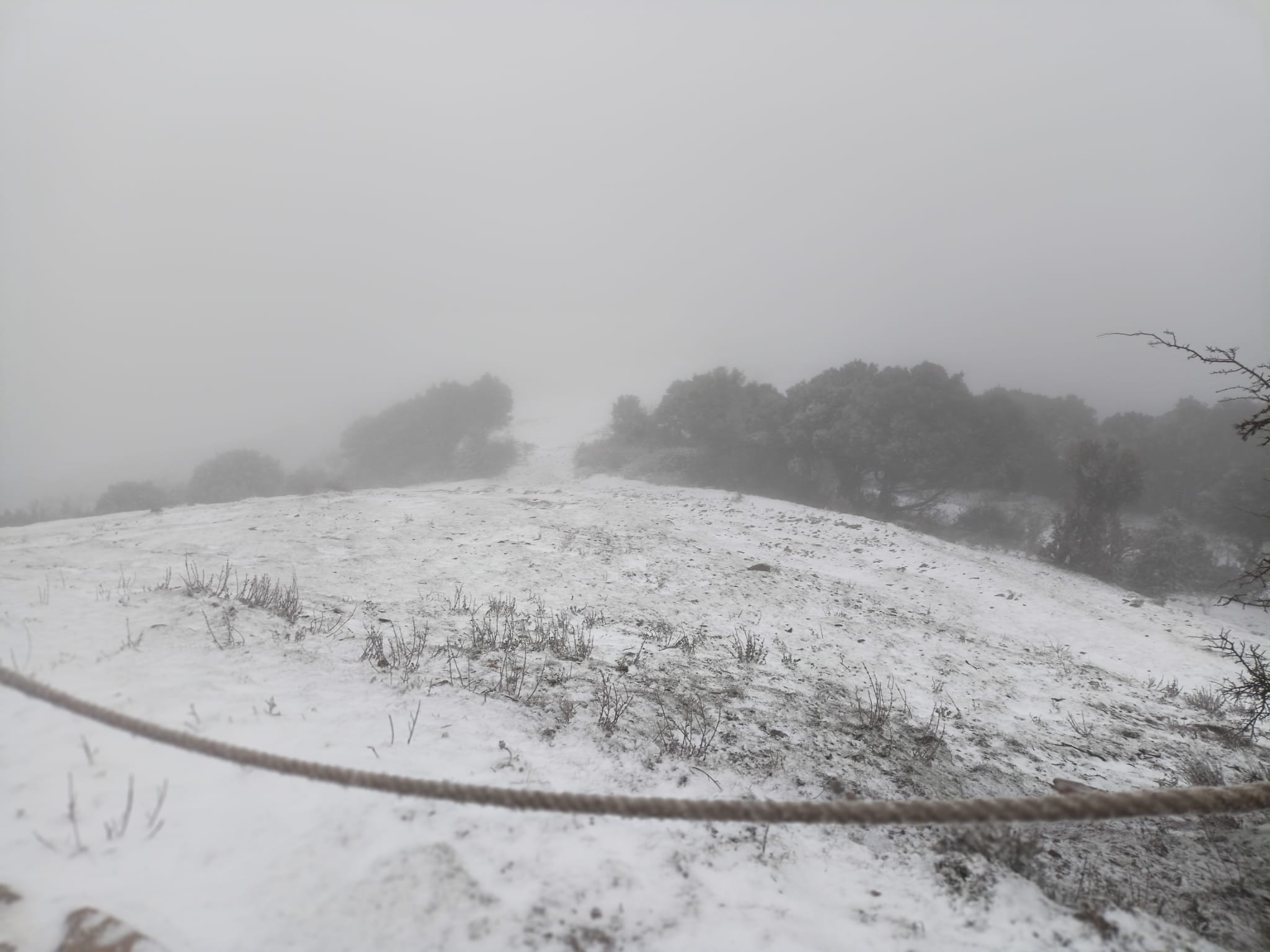 Aquest dimarts 7 de febrer de 2023, La Mola gaudeix de la segona nevada de l’any. La neu ha deixat emblanquinada la muntanya de la mateixa manera que ho va fer fa dues setmanes.