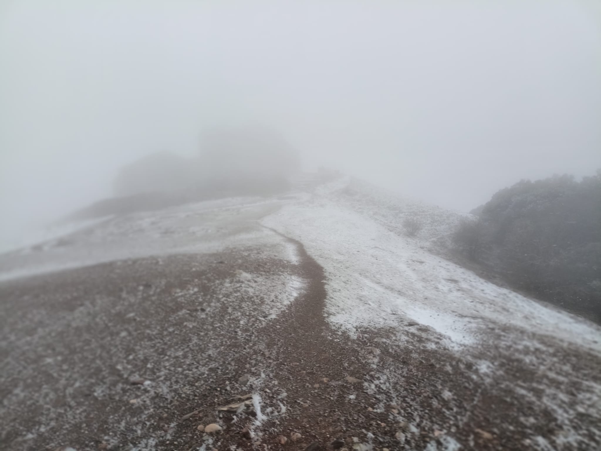 Aquest dimarts 7 de febrer de 2023, La Mola gaudeix de la segona nevada de l’any. La neu ha deixat emblanquinada la muntanya de la mateixa manera que ho va fer fa dues setmanes.
