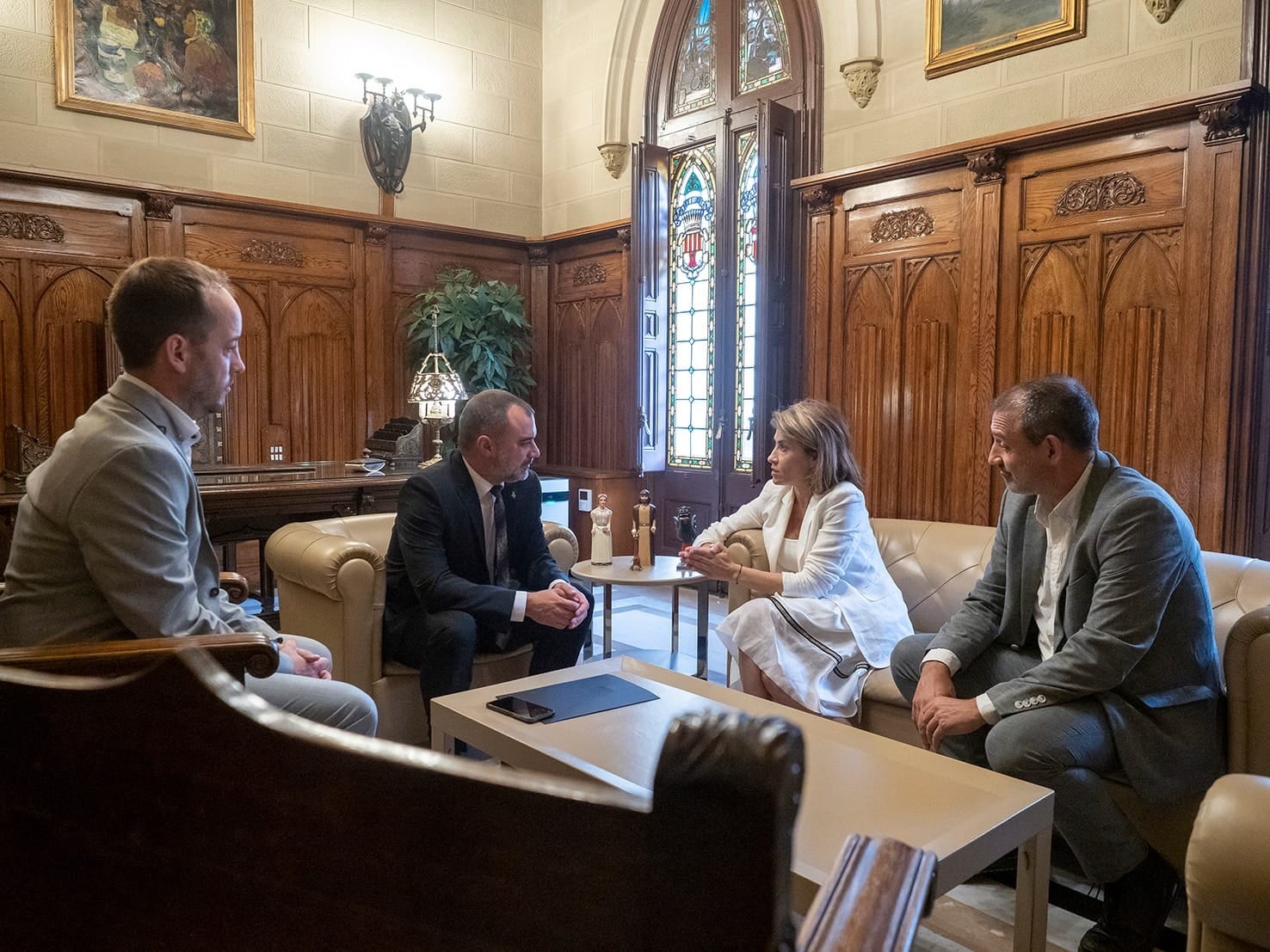 Reunió entre la ministra de Transports, Raquel Sánchez, amb l'alcalde Jordi Ballart | Cedida