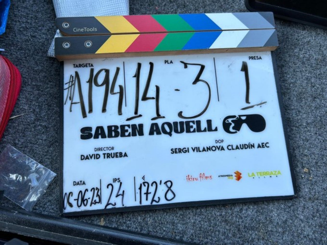 Claqueta del rodatge de la pel·lícula 'Saben Aquell' | Parc Audiovisual de Catalunya