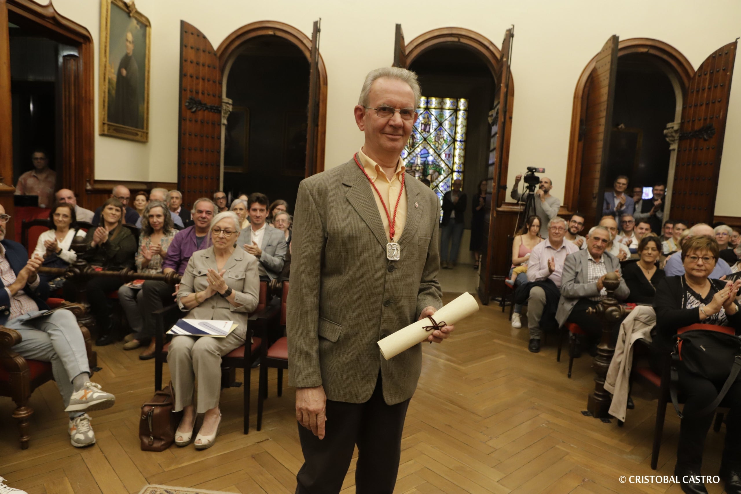 Marià Gàllego, en l'acte de lliurament de la Medalla d'Honor de la ciutat de Terrassa, el 2023 | Cristóbal Castro