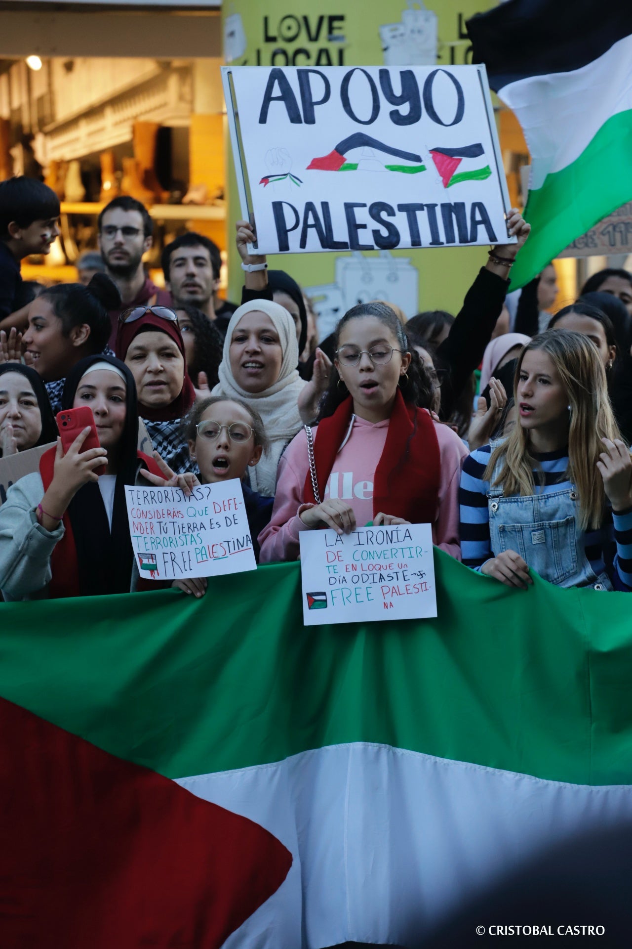 Terrassencs i terrassenques s'han mobilitzat a favor del poble palestí i 'contra l’apartheid, la guerra i el genocidi' que s'està duent a terme a Palestina per part del govern d'Israel