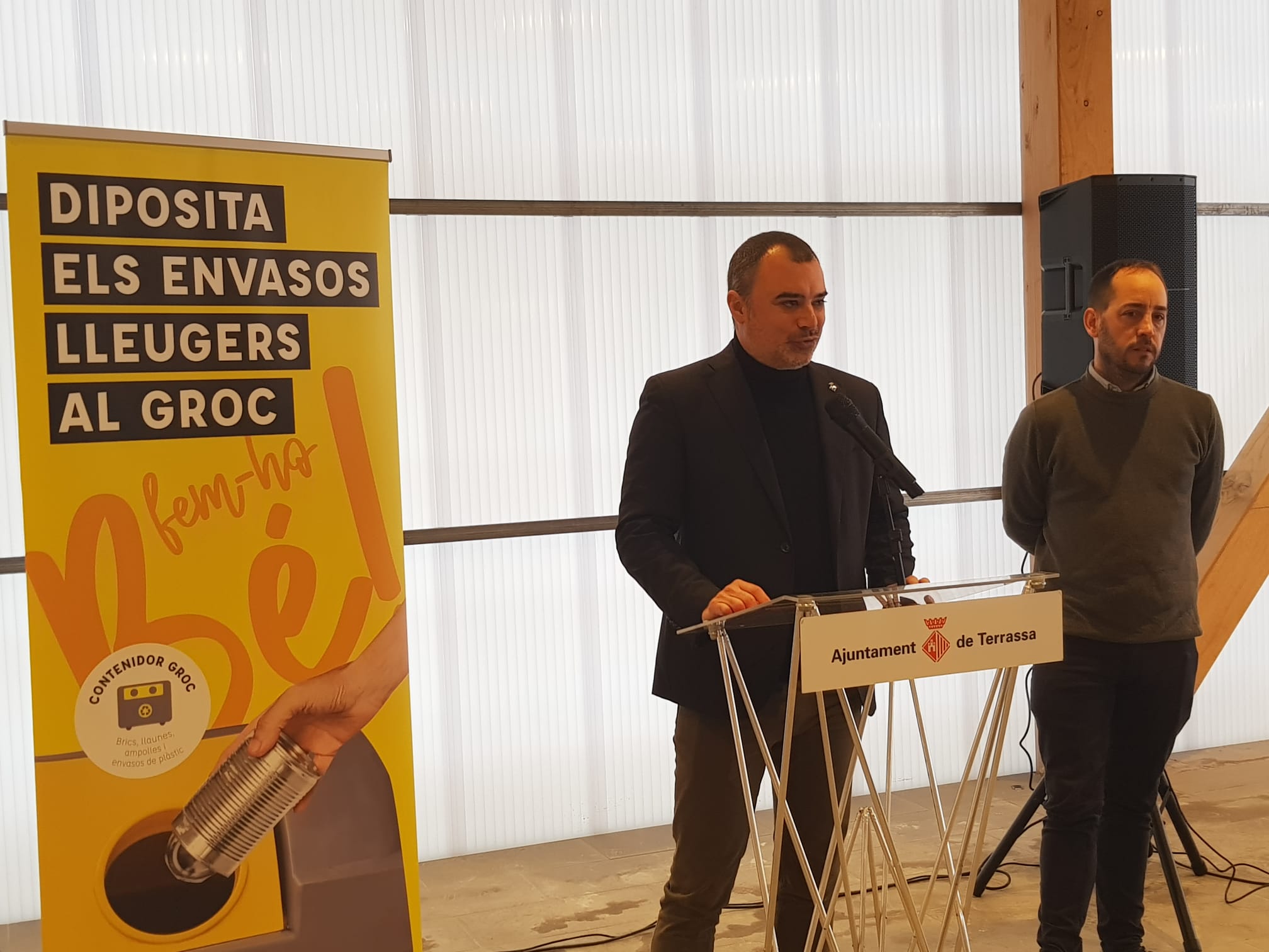 Ballart i Cardona presentant les mesures per millorar l'empresa municipal d'Eco-Equip | Lluïsa Tarrida