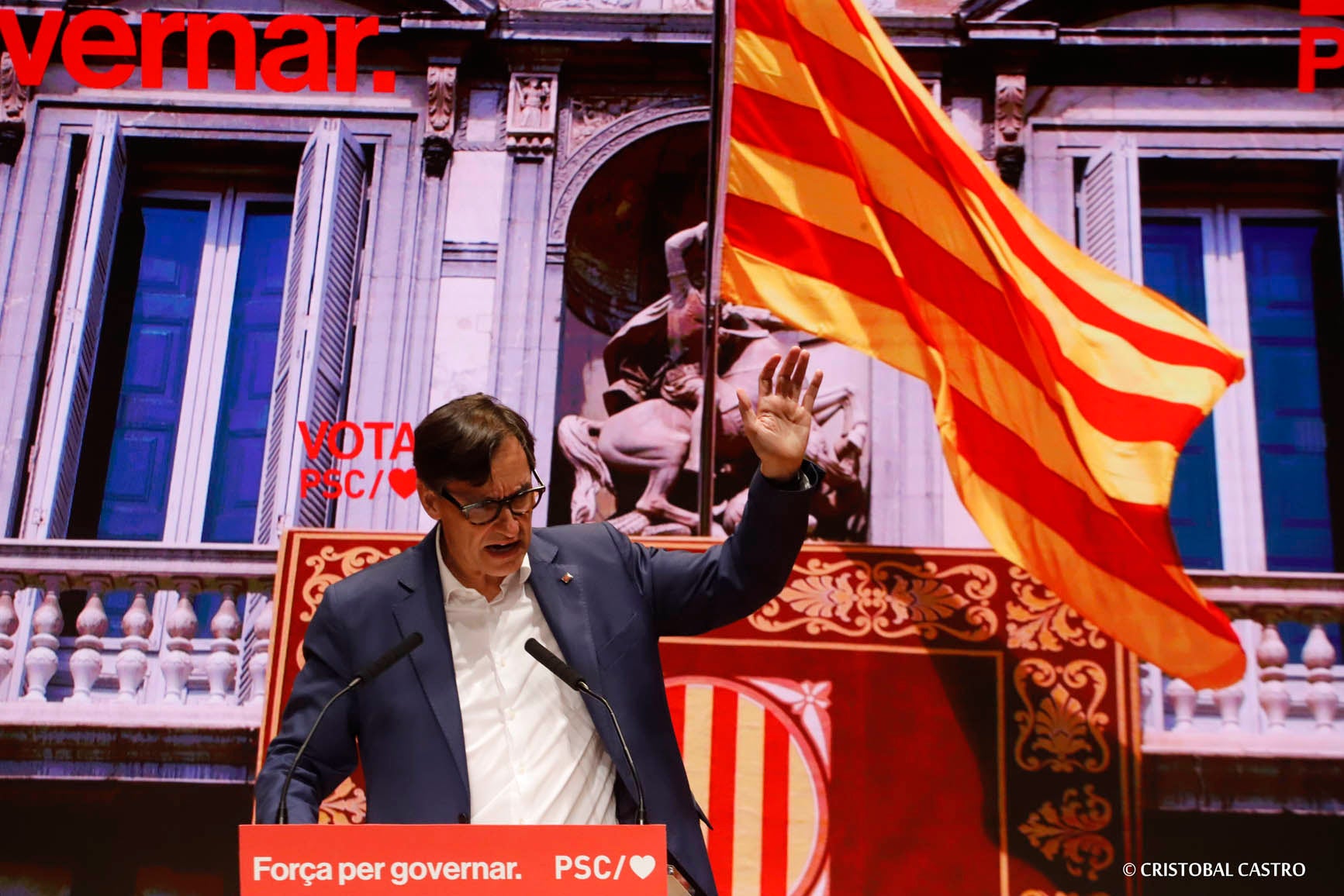 Salvador Illa, candidat a la presidència de la Generalitat de Catalunya per al PSC, ha fet acte de campanya a Terrassa | Cristóbal Castro