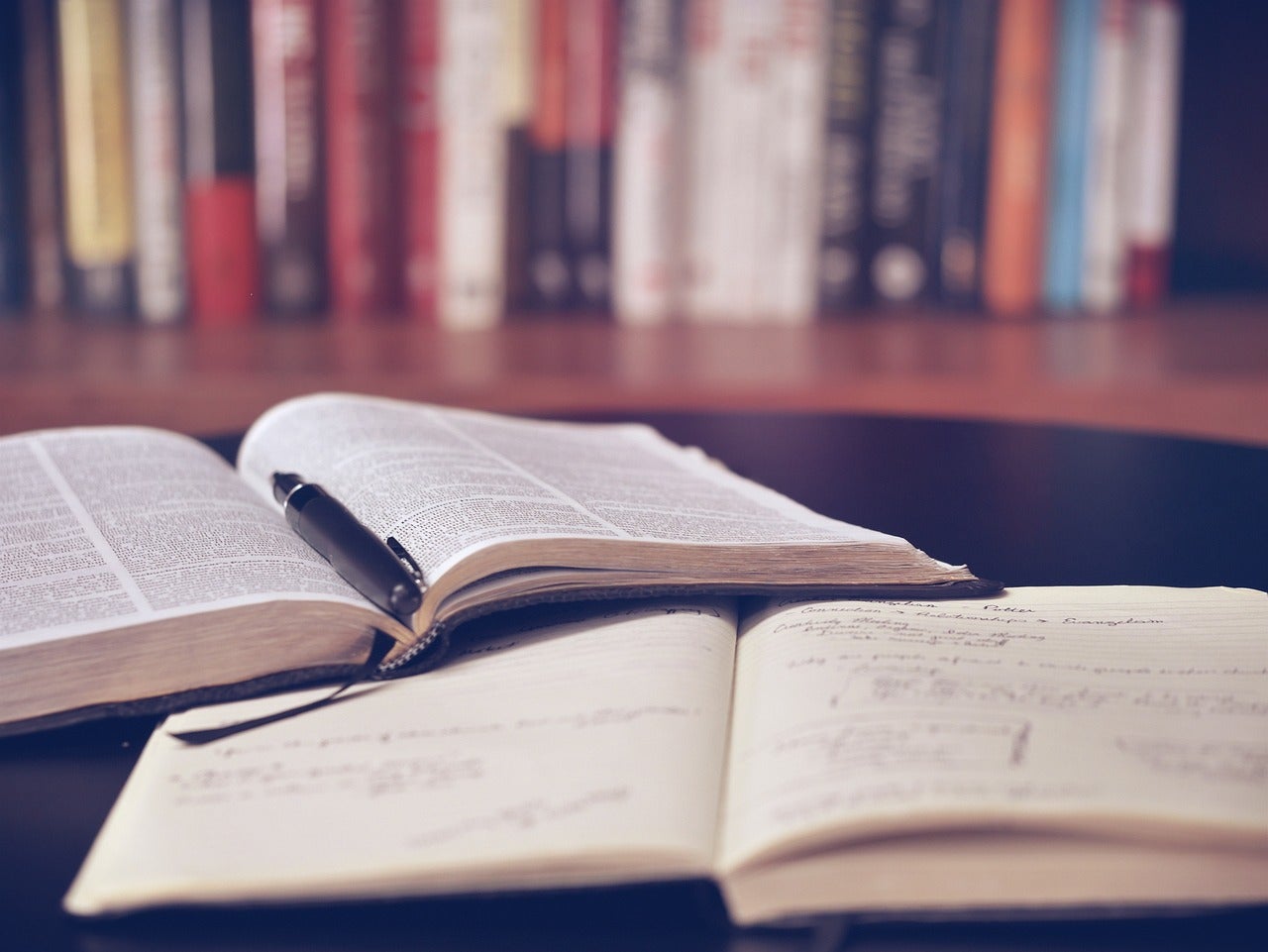 Llibres d'estudi en una biblioteca | Lil jood - Pixabay