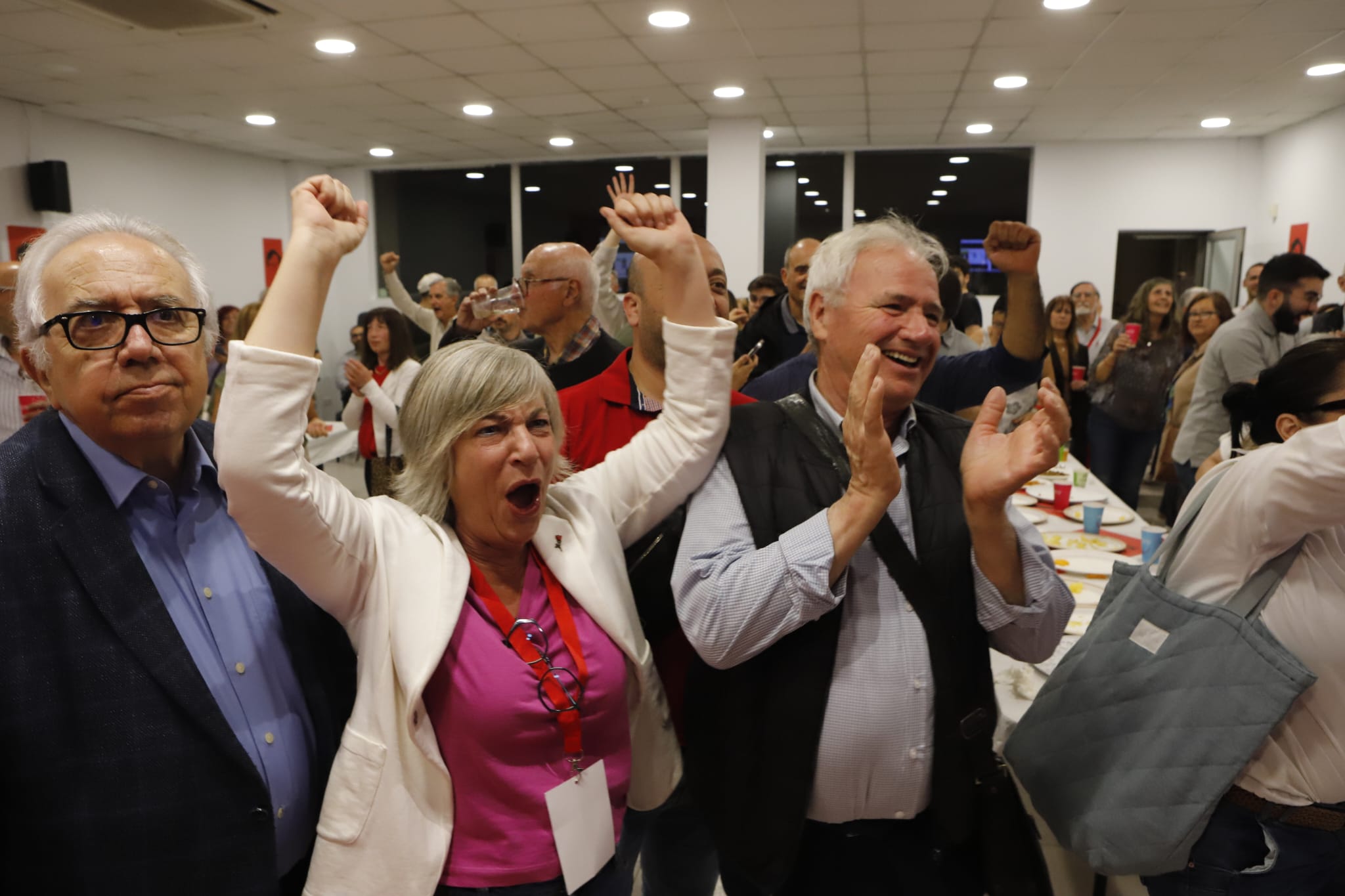 La seu del PSC a Terrassa celebra la victòria obtinguda a les eleccions del 12M tant al conjunt de Catalunya com a Terrassa | Cristóbal Castro