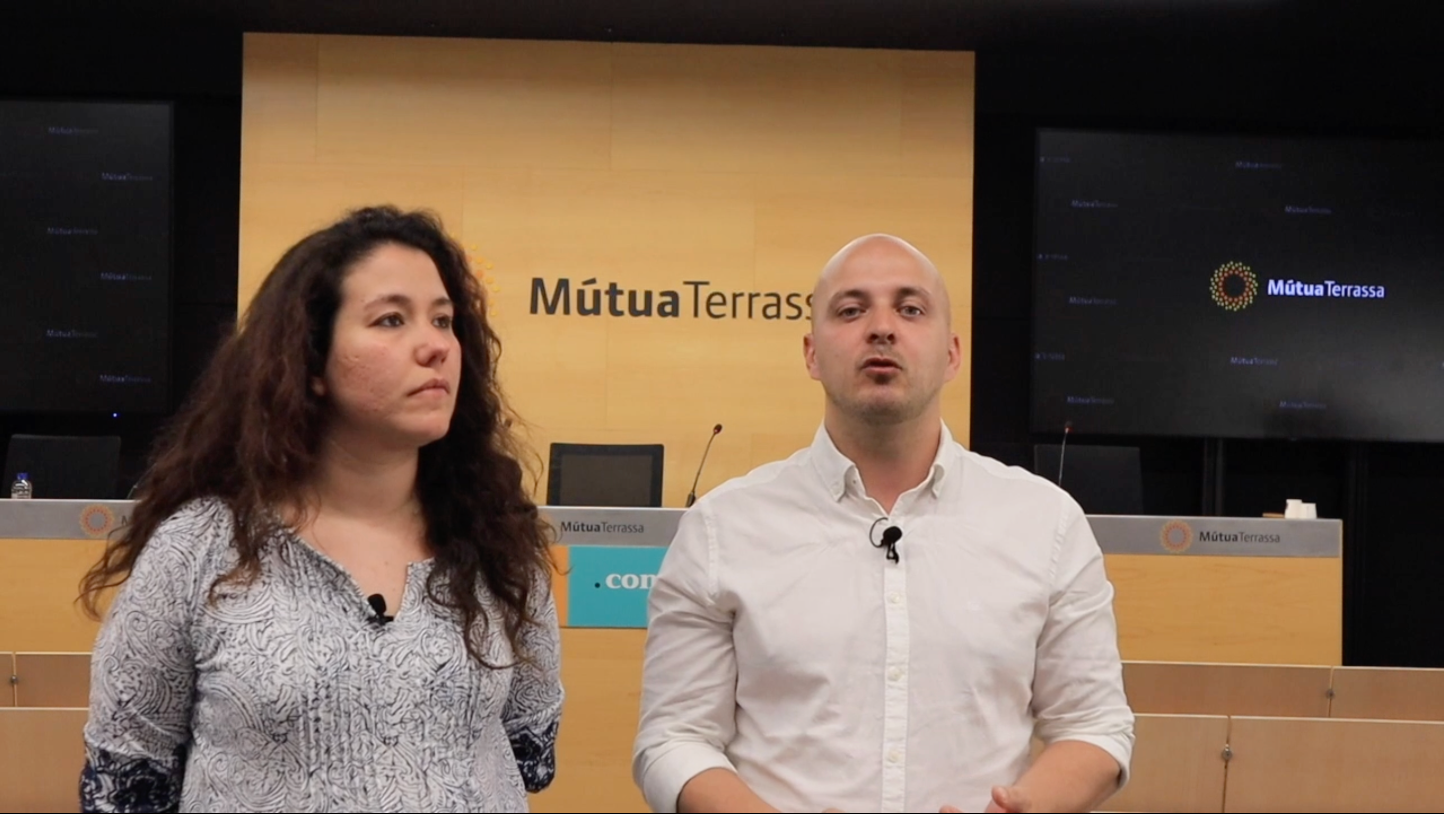 Nerea Arévalo i Joan Insensé, professionals de la Fundació Vallparadís