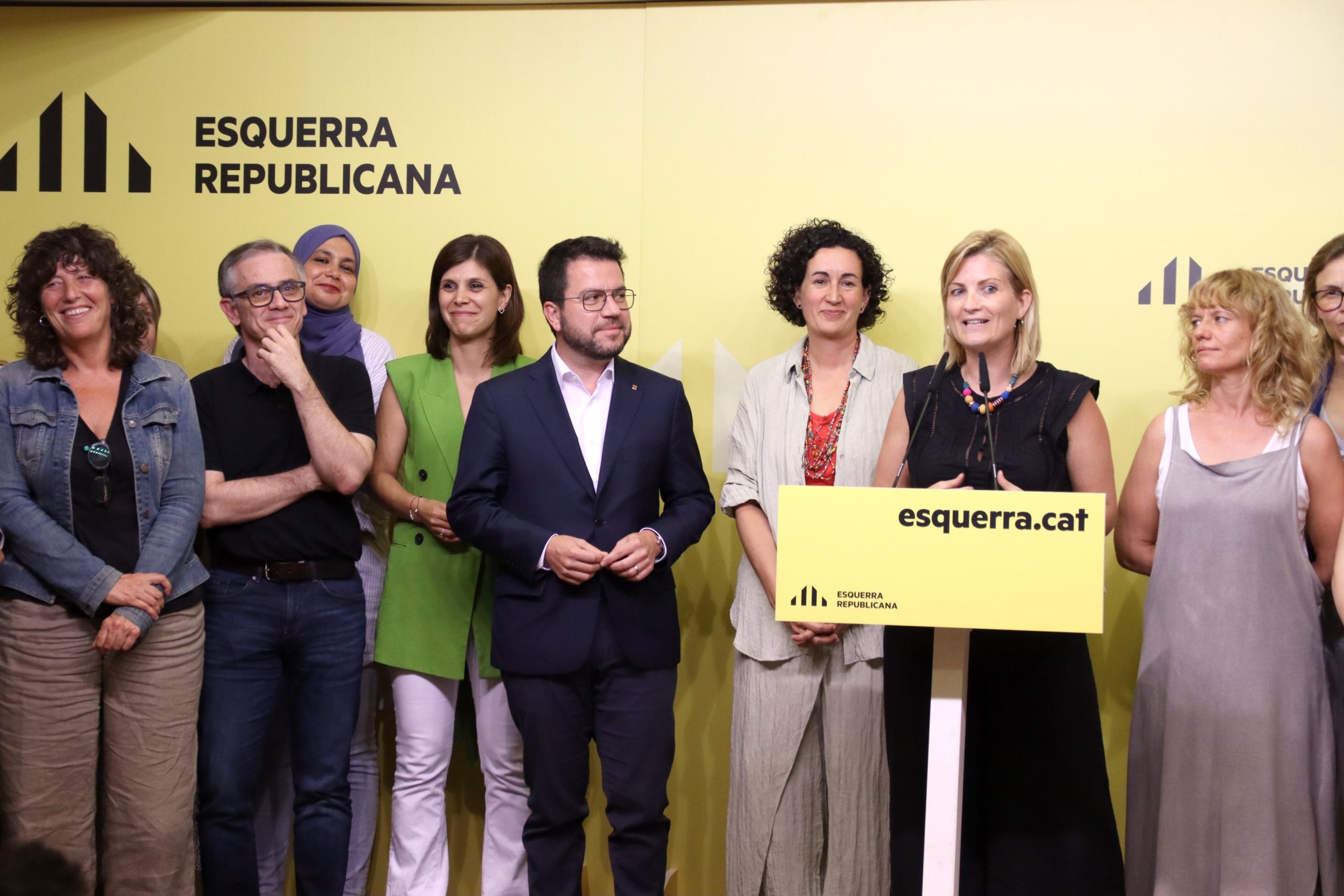 Dirigents d'ERC en la roda de premsa d'anunci del preacord amb el PSC | ACN