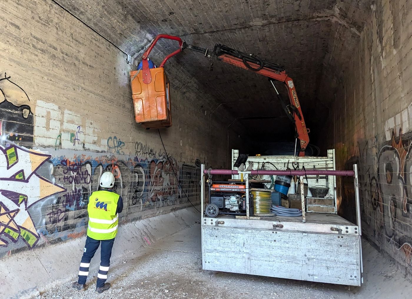 Treballs que s'han fet en el túnel que passa per sota de la C-58, a l’entrada de la ciutat i a l'alçada dels Jutjats | Aj. Terrassa