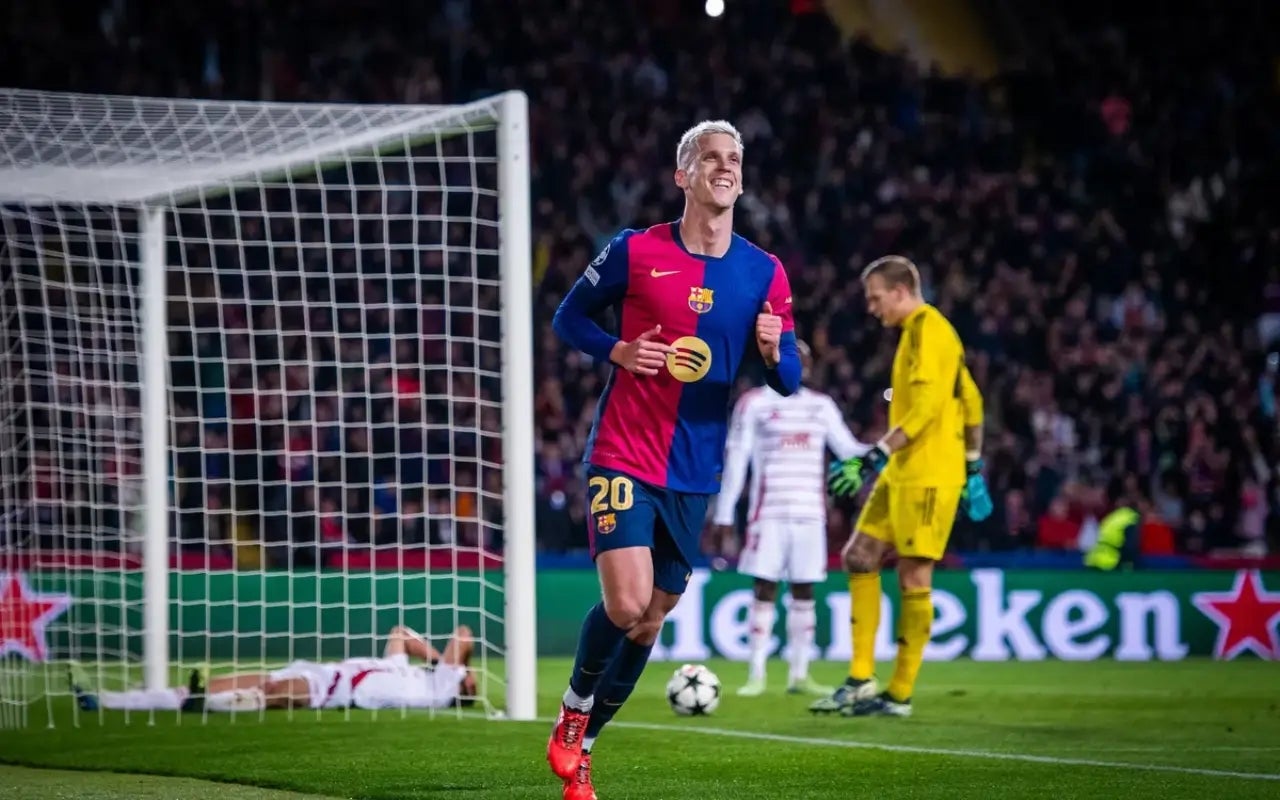 Dani Olmo, celebrant el gol fet a l'Europa League contra el Brest | Marc Graupera - FCB