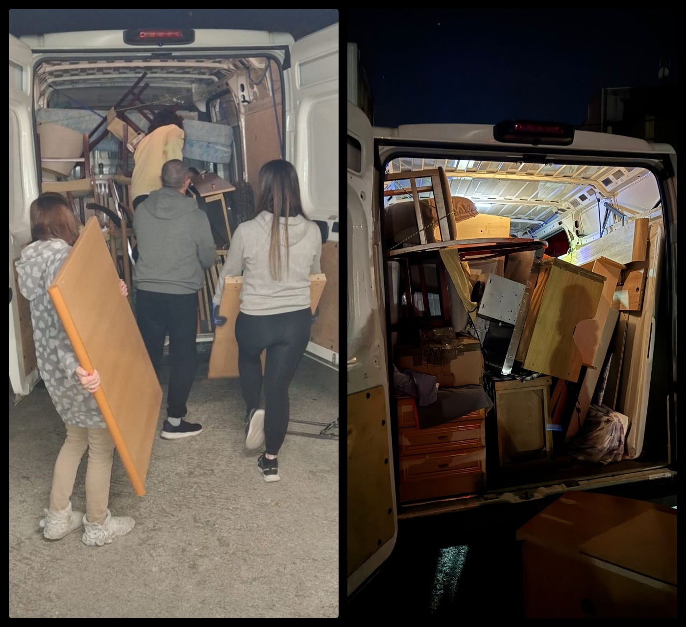 Material donat als afectats de València i gestionat per Raices Solidarias | Cedida