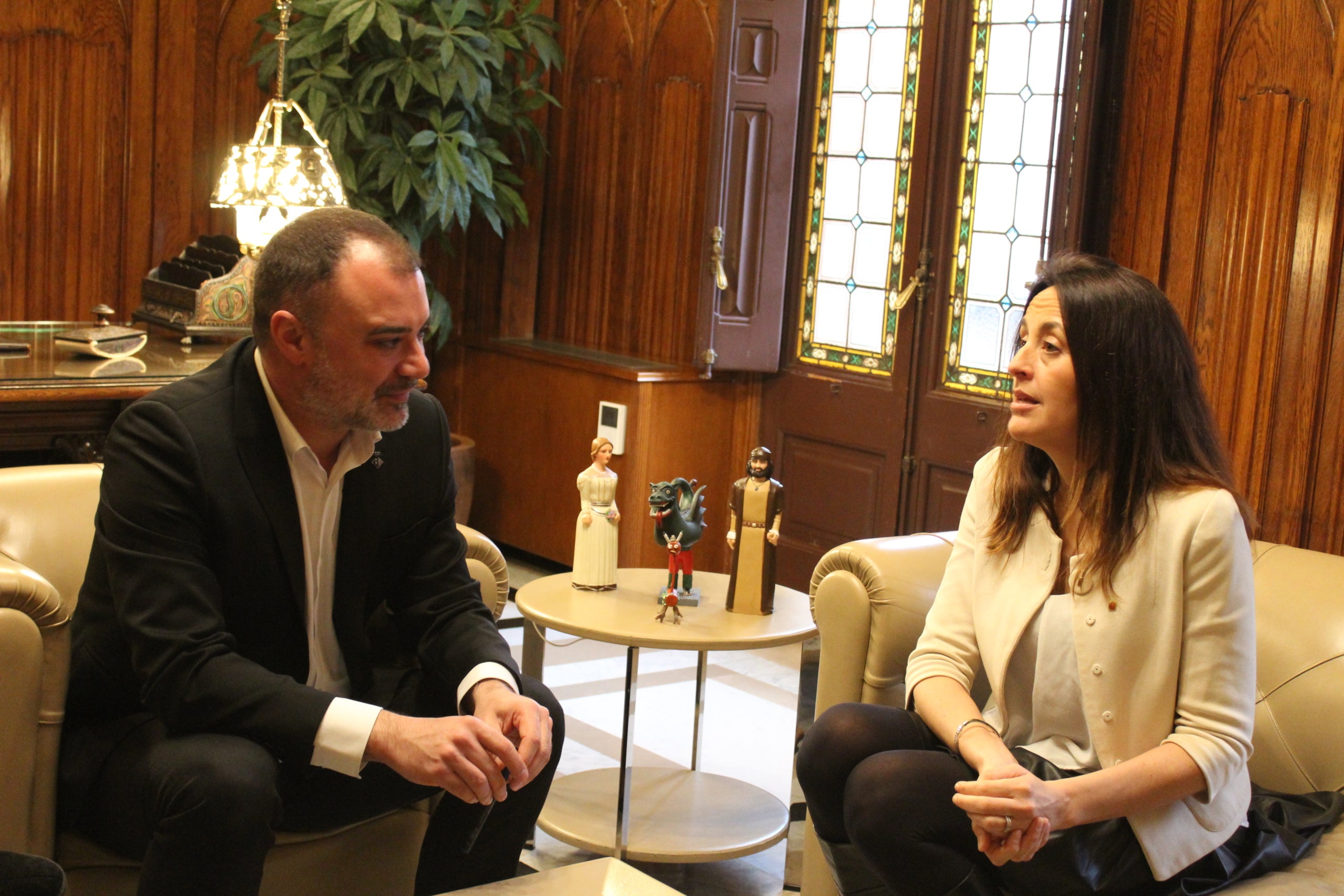 Reunió del 19 de març entre la consellera d’Educació i Formació Professional de la Generalitat de Catalunya, Esther Niubó i l’alcalde de Terrassa, Jordi Ballart | Lucia Rivera