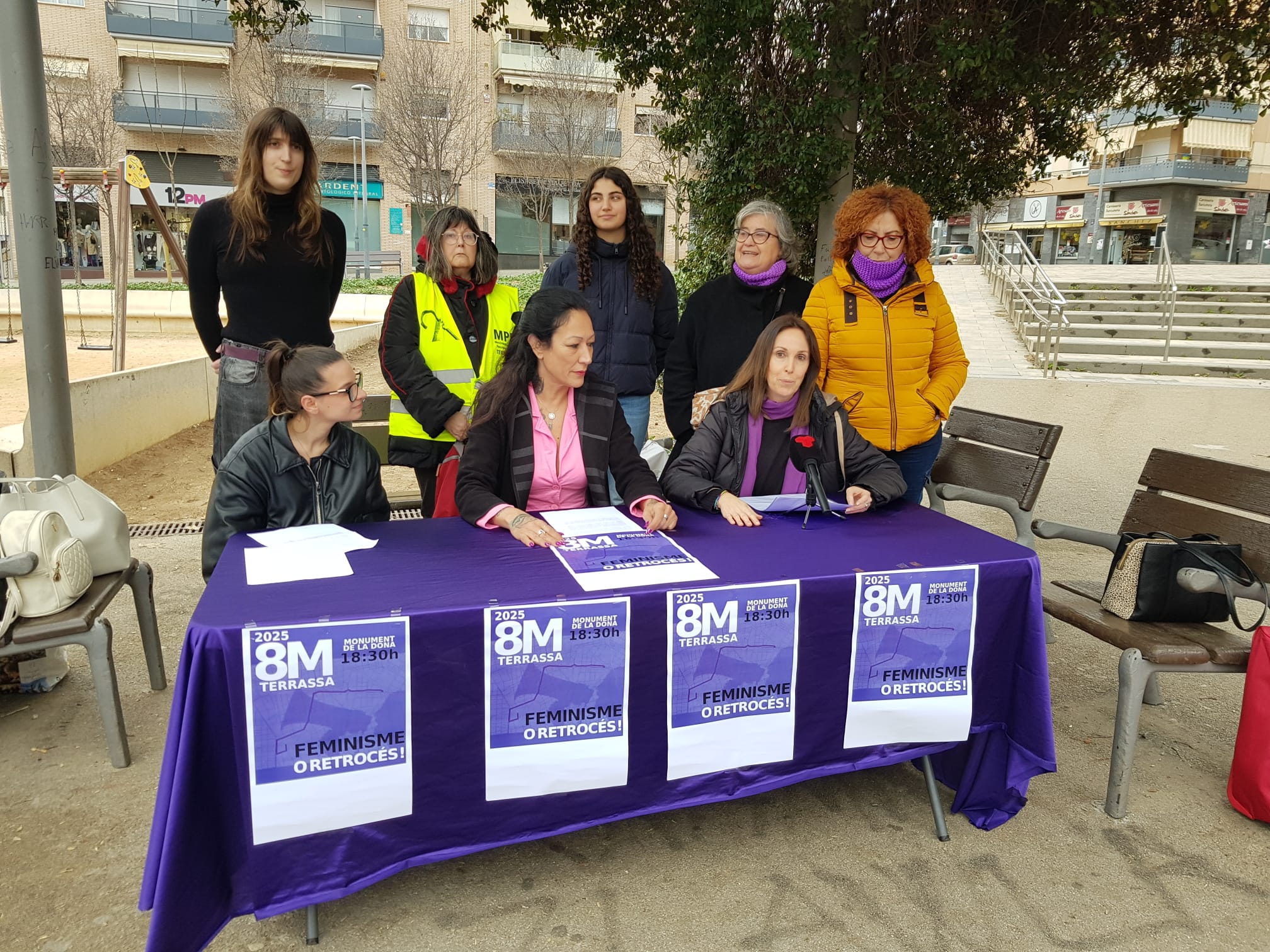 Roda de premsa de presentació de la manifestació pel 8M a Terrassa | Lluïsa Tarrida