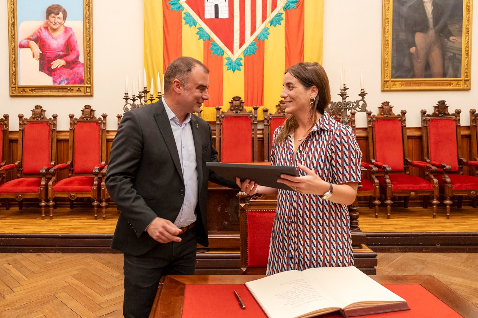 La consellera de Recerca i Universitats, Núria Montserrat, visita Terrassa | Rafel Casanova. Via Ajuntament de Terrassa