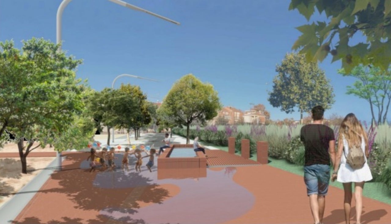 Projecció de la zona de jocs d'aigua al Parc de la República | Aj. Terrassa