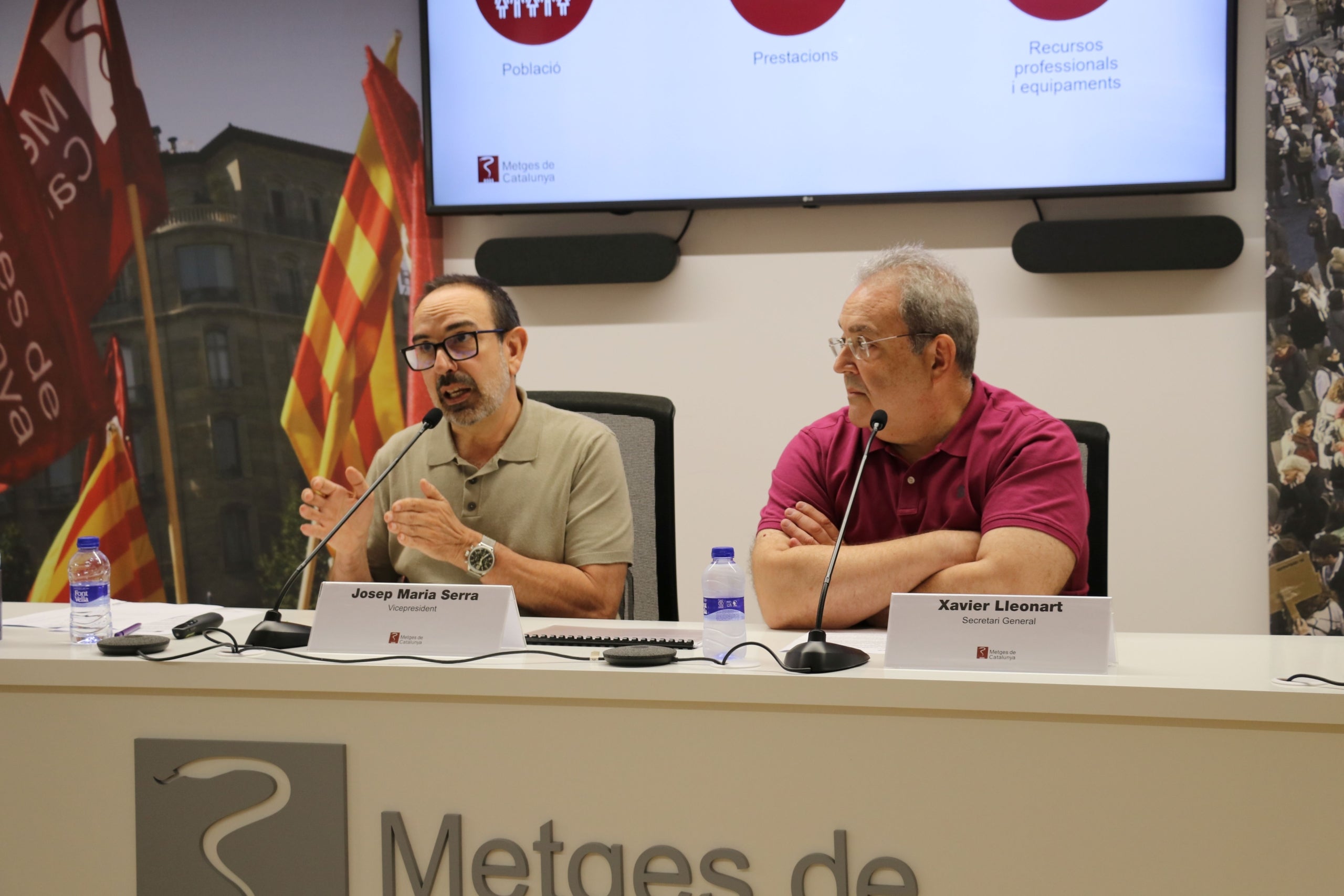 Josep Maria Serra, vicepresident de MC i coordinador de l’informe, i el terrassenc Xavier Lleonart, secretari general de MC | MC
