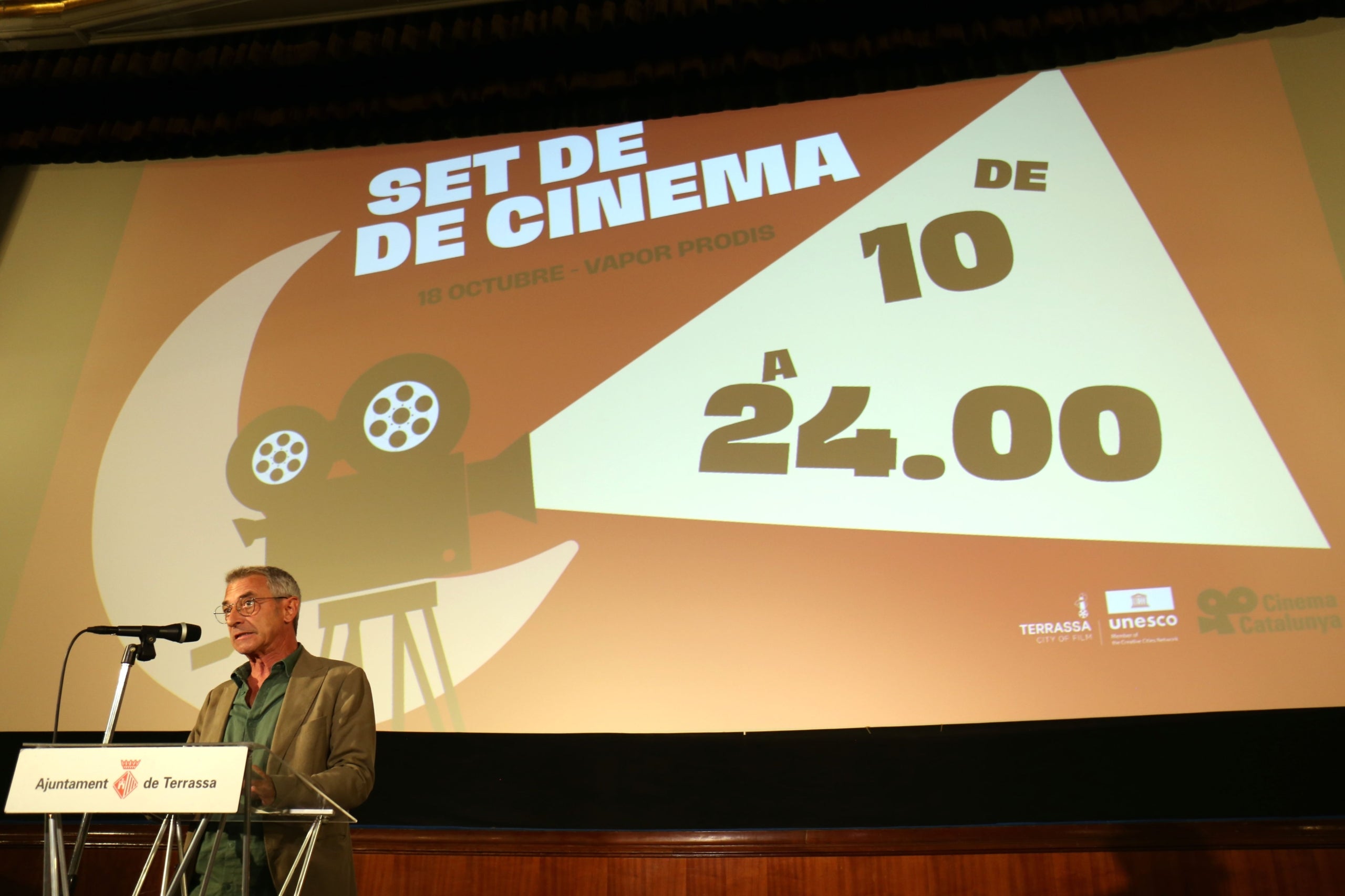 El concejal de Cultura y Audiovisual, Joan Salvador, presentando la programación del Set de Cinema 2025 | Ayuntamiento de Terrassa