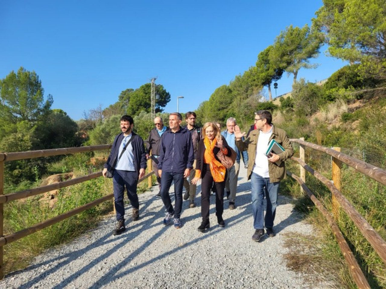Visita a les obres del carril bici per part de la Generalitat, empresa adjudicatària i alcaldessa i tècnica de Viladecavalls | Aj. Viladecavalls