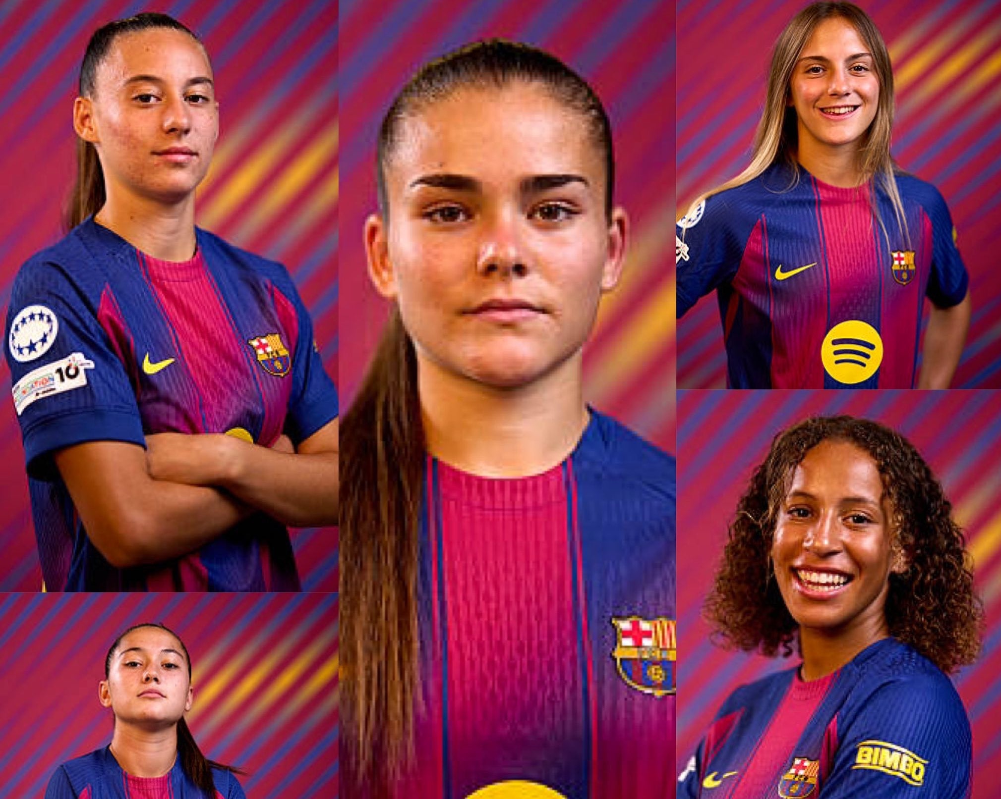 Natàlia Escot, en el centro, con las otras jugadoras del B convocadas para la Champions | FCB