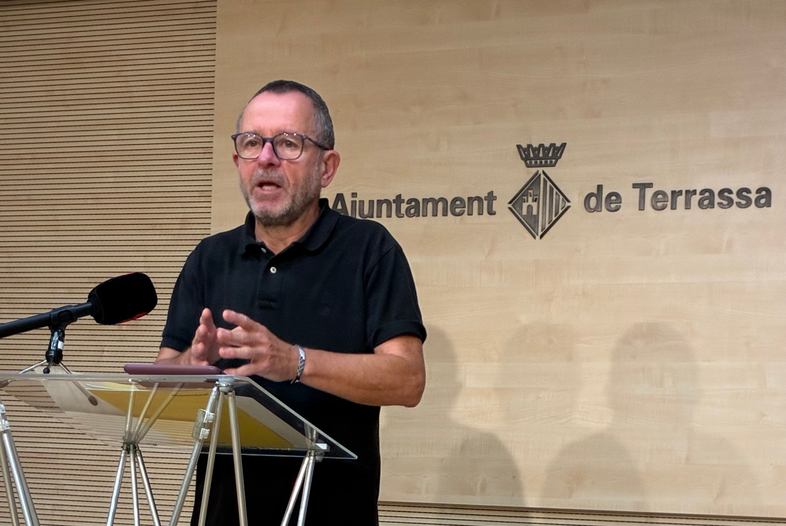 Josep Forn, concejal de ERC, en la rueda de prensa de este viernes | Vicenç Batalla