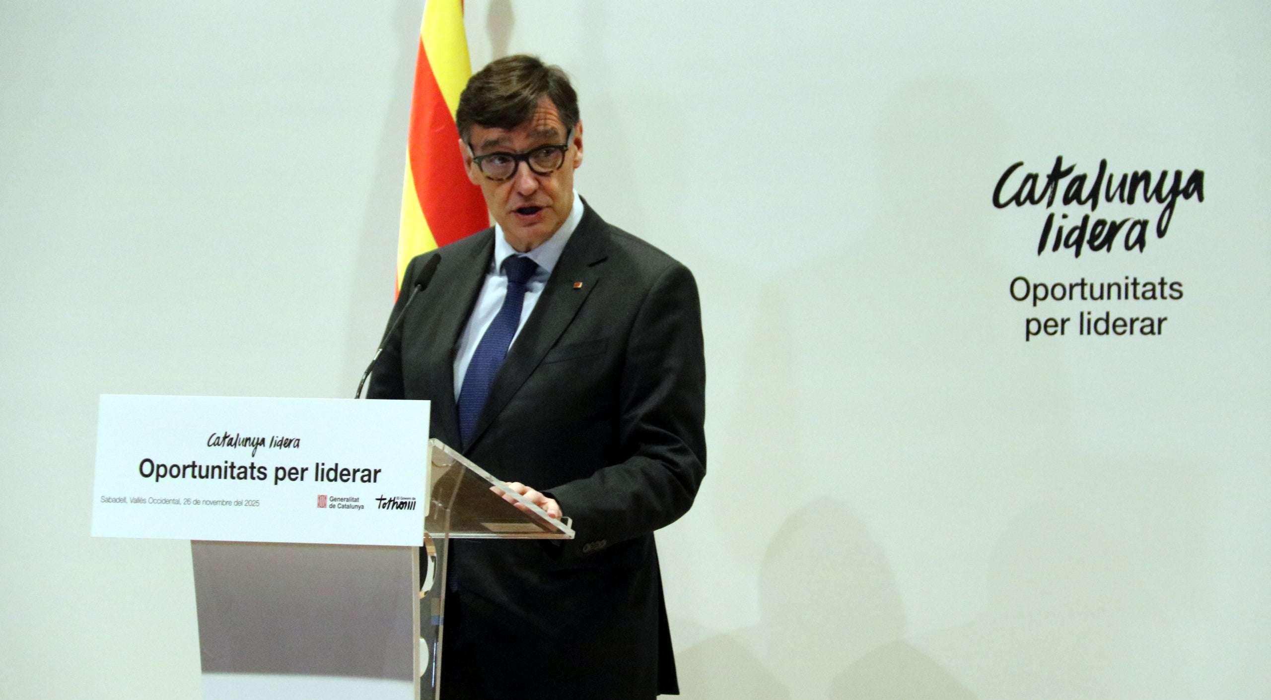 Salvador Illa, en la compareixènça a Sabadell | ACN