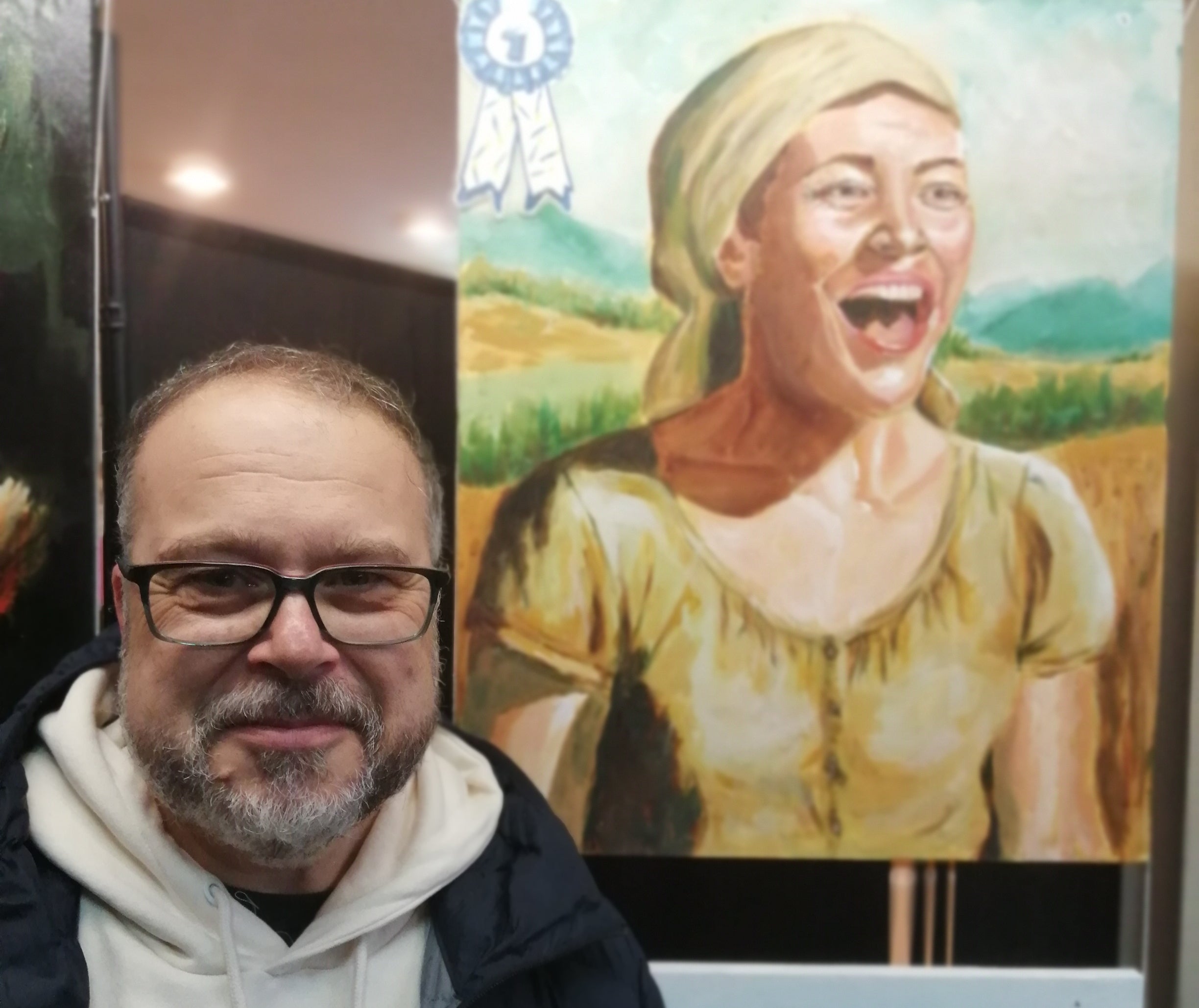 Guillem Garcia amb la seva obra guanyadora | CoroVell