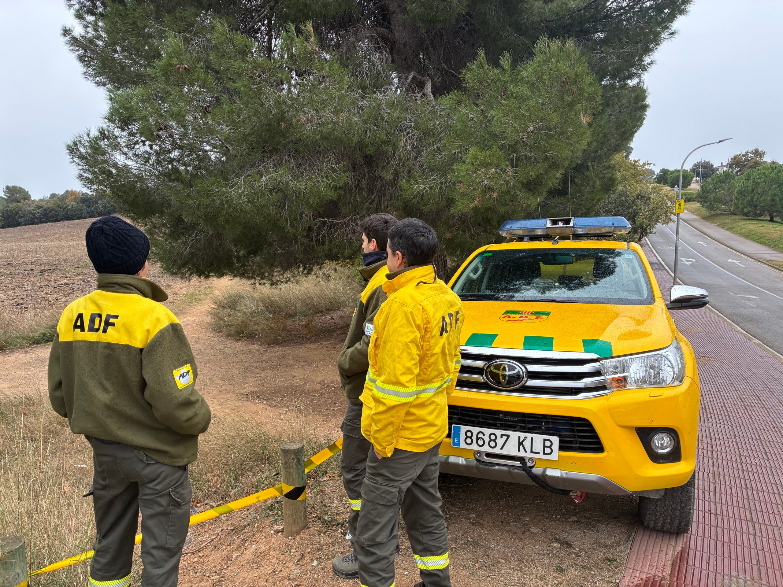 Dispositiu de control amb Agents de Defensa Forestal a Can Parellada, dins l'Anella Verda de Terrassa, per la pesta porcina | Vicenç Batalla