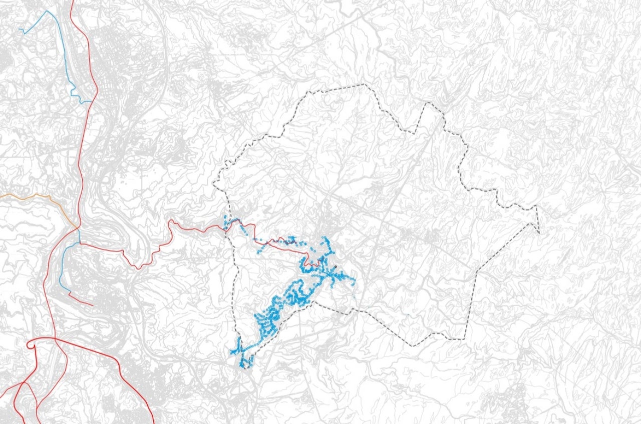 Situació de les infraestructures a Rellinars, en funció de la titularitat del tram | Diputació de Barcelona
