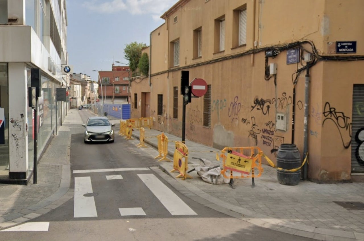 Obres d'ampliació a la vorera oest del carrer de Pare Font | G.M.