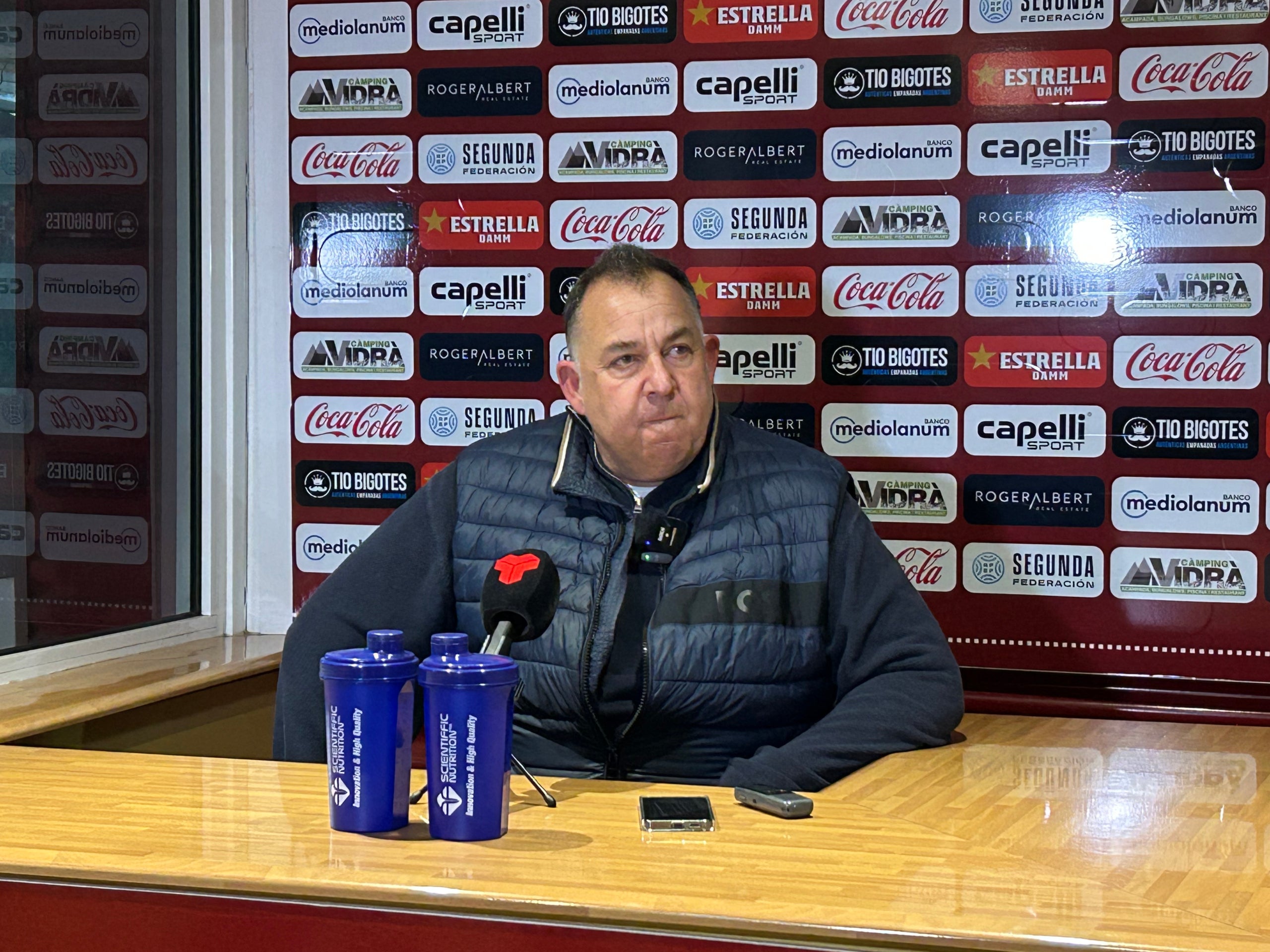 Oriol Alsina, a la roda de premsa després del partit / Marc Pérez