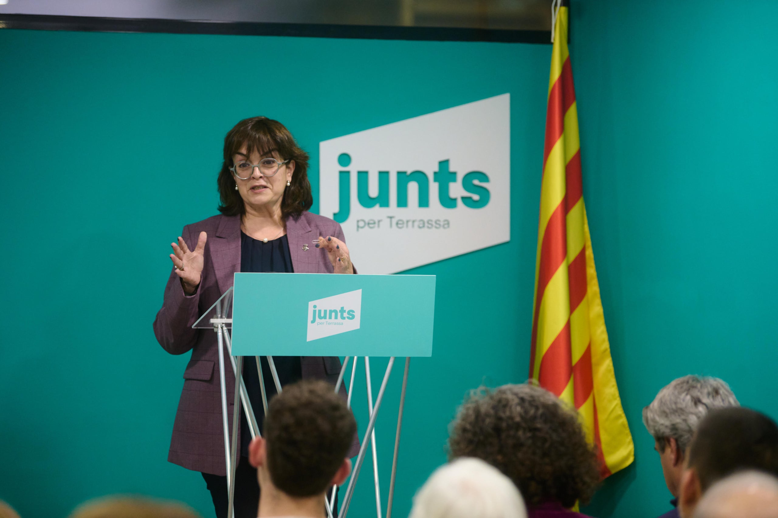 Meritxell Lluís en el seu discurs d'alcaldable en l'assemblea del partit | Junts per Terrassa