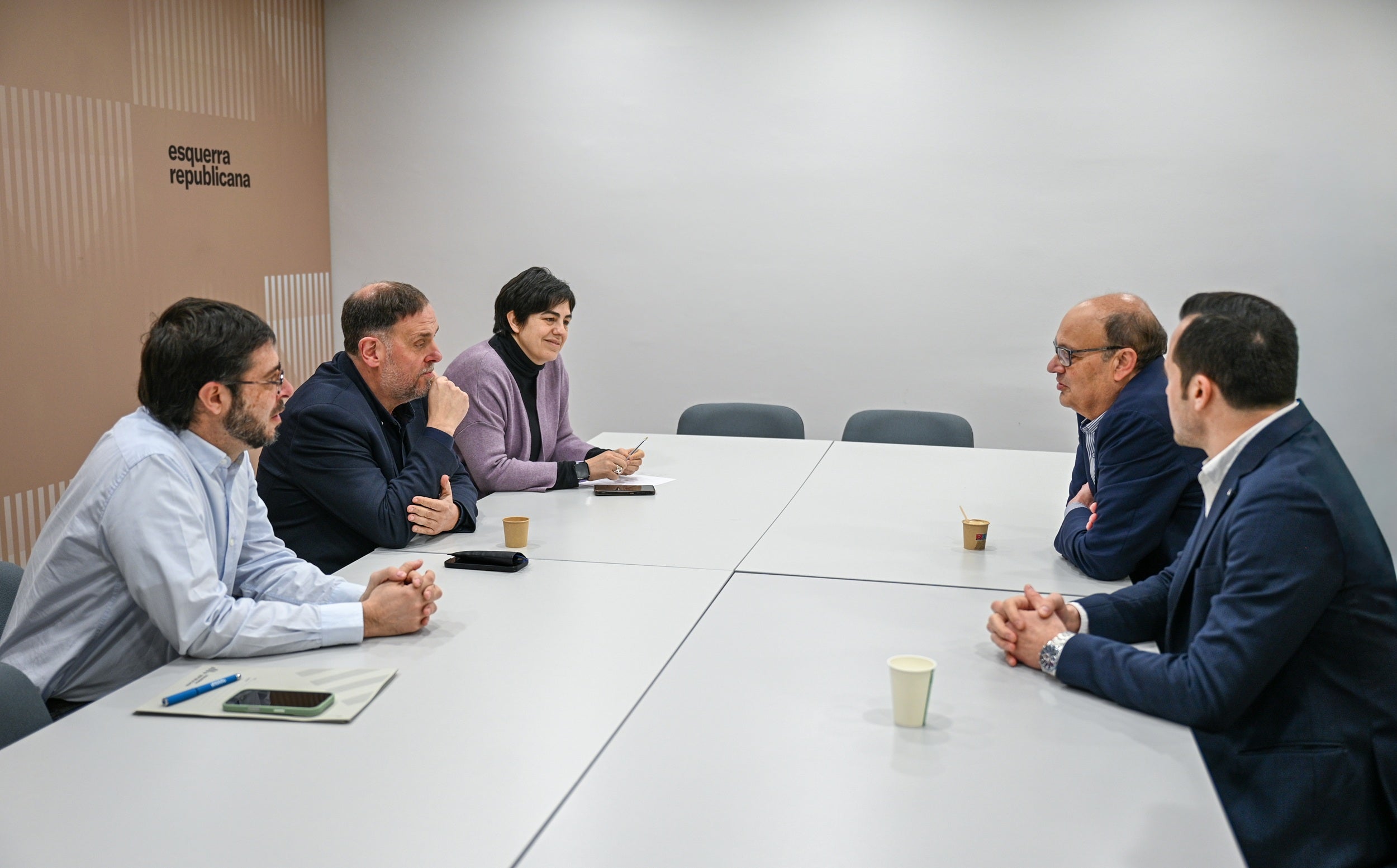 Reunió del president de la Cecot, Xavier Panés, amb el president d'ERC, Oriol Junqueras, per parlar de la proposta de finançament per a Catalunya | Cecot