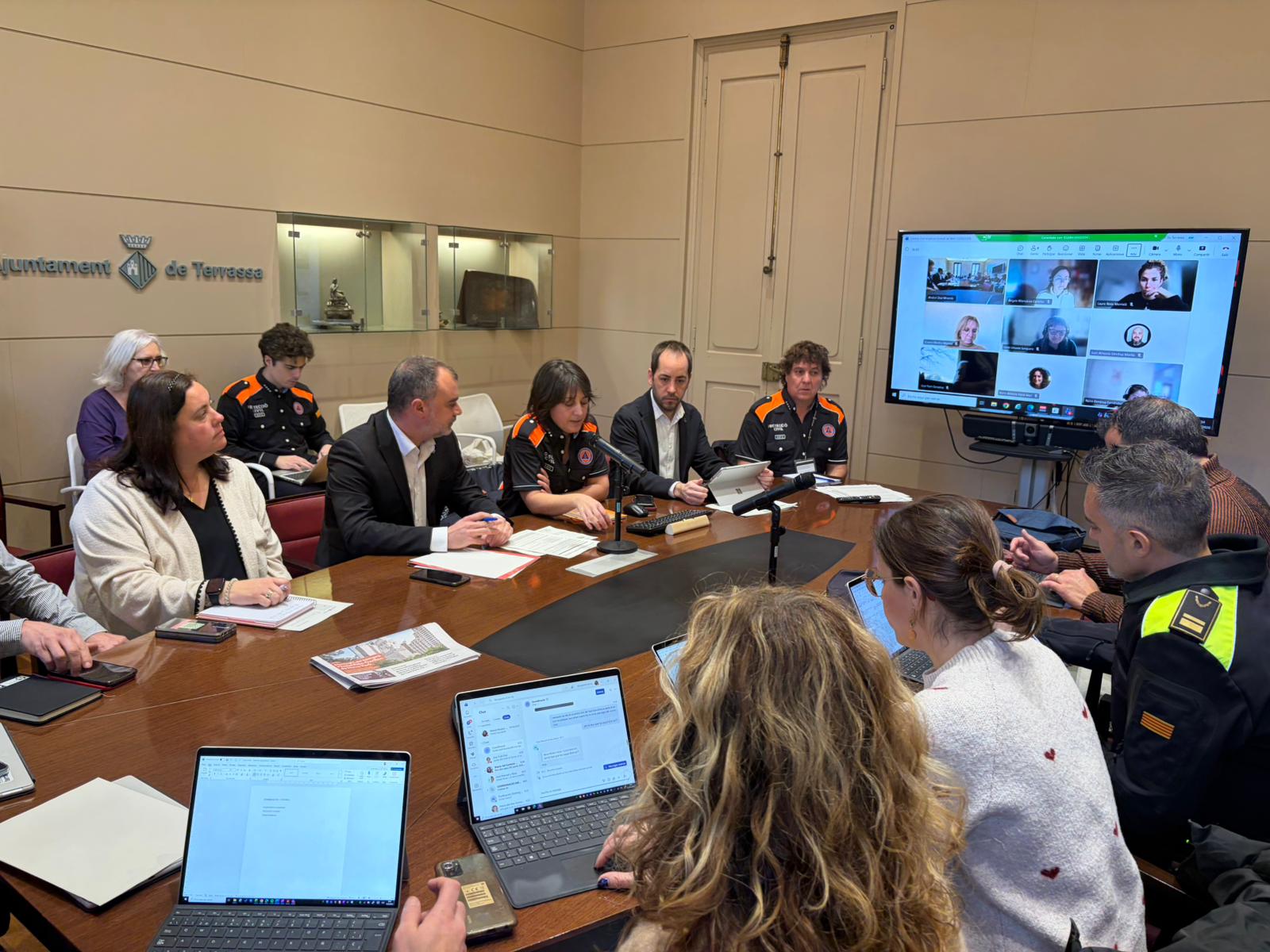 Reunió del Comitè Municipal d'Emergència per fer seguiment de la ventada | Aj. Terrassa
