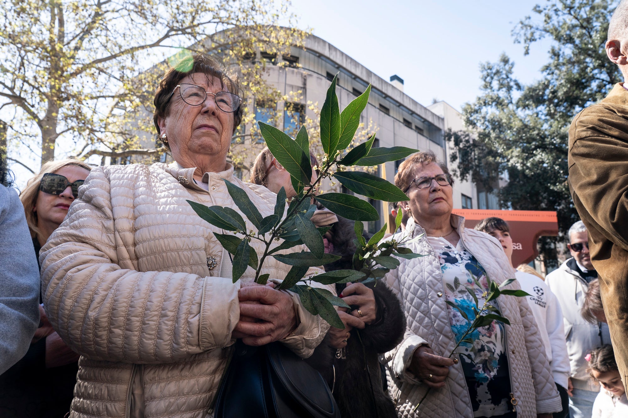 Un any més, el Diumenge de Rams ha estat el moment de la benedicció de les palmes aquest migdia per part del bisbe de Terrassa, Salvador Cristau, que ha pronunciat unes paraules acompanyat del seu seguici en una plaça Vella ben plena en un dia assolellat. Després, s'ha dirigit a la catedral del Sant Esperit on s'ha celebrat la missa que dona pas a la resta de la Setmana Santa | Mireia Comas