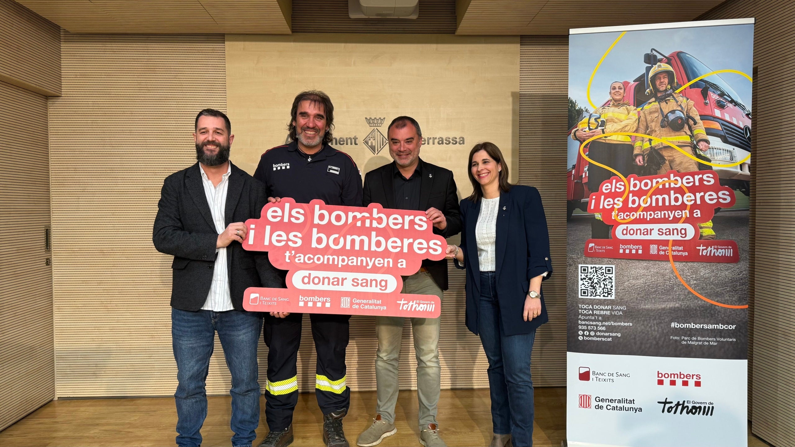 Acte de presentació de la campanya de donacions de sang amb Bombers | Aj. Terrassa