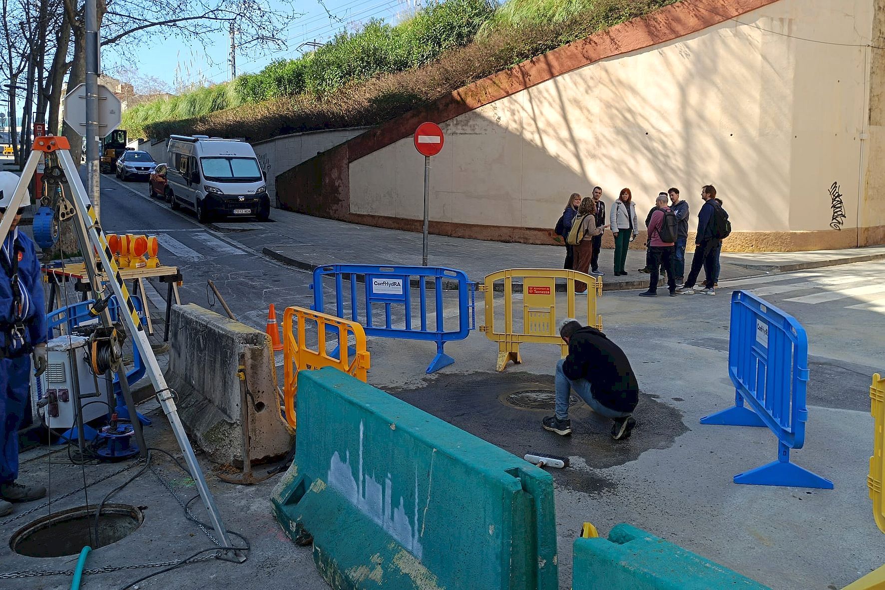 Visita a les obres de Beethoven amb la regidora Montserrat Alba i representants veïnals de Can Boada i Ca n'Aurell, i comerciants de Ca n'Aurell | Aj. Terrassa