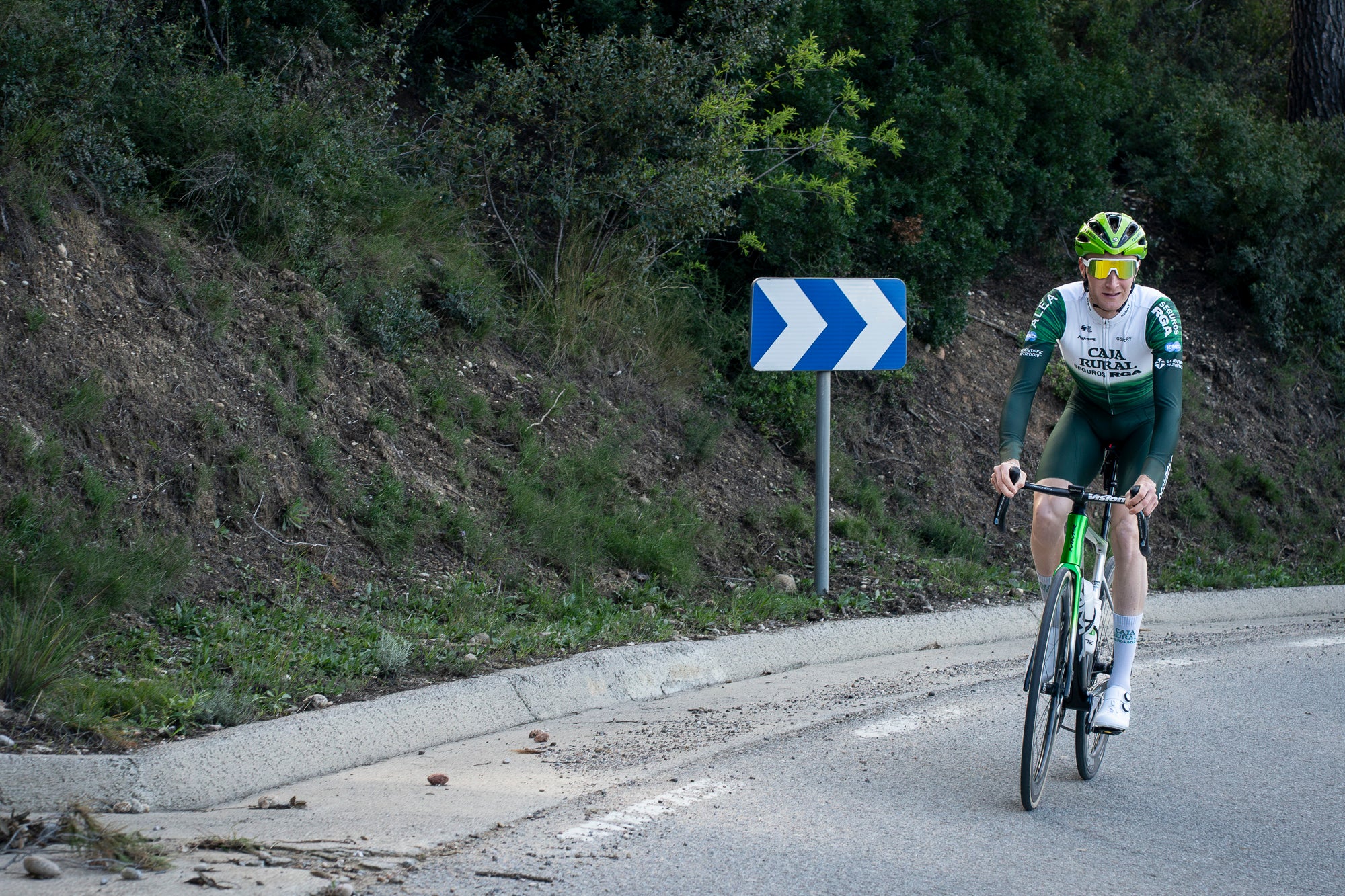 Abel Balderstone, ciclista membre de l'equip Caja Rural-Seguros RGA. Ullastrell, 13.03.2026 | Mireia Comas