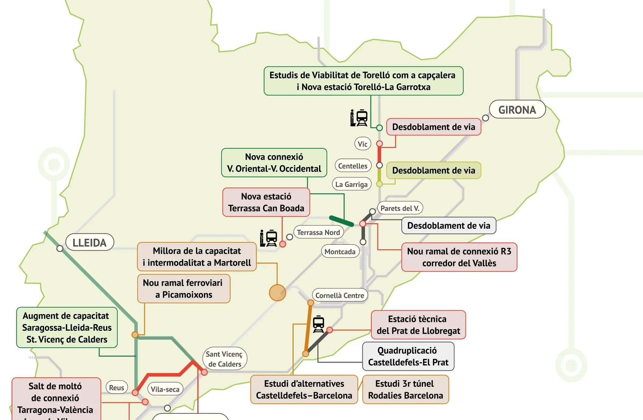 Mapa amb els projectes amb demores per culpa del Ministeri | PTP