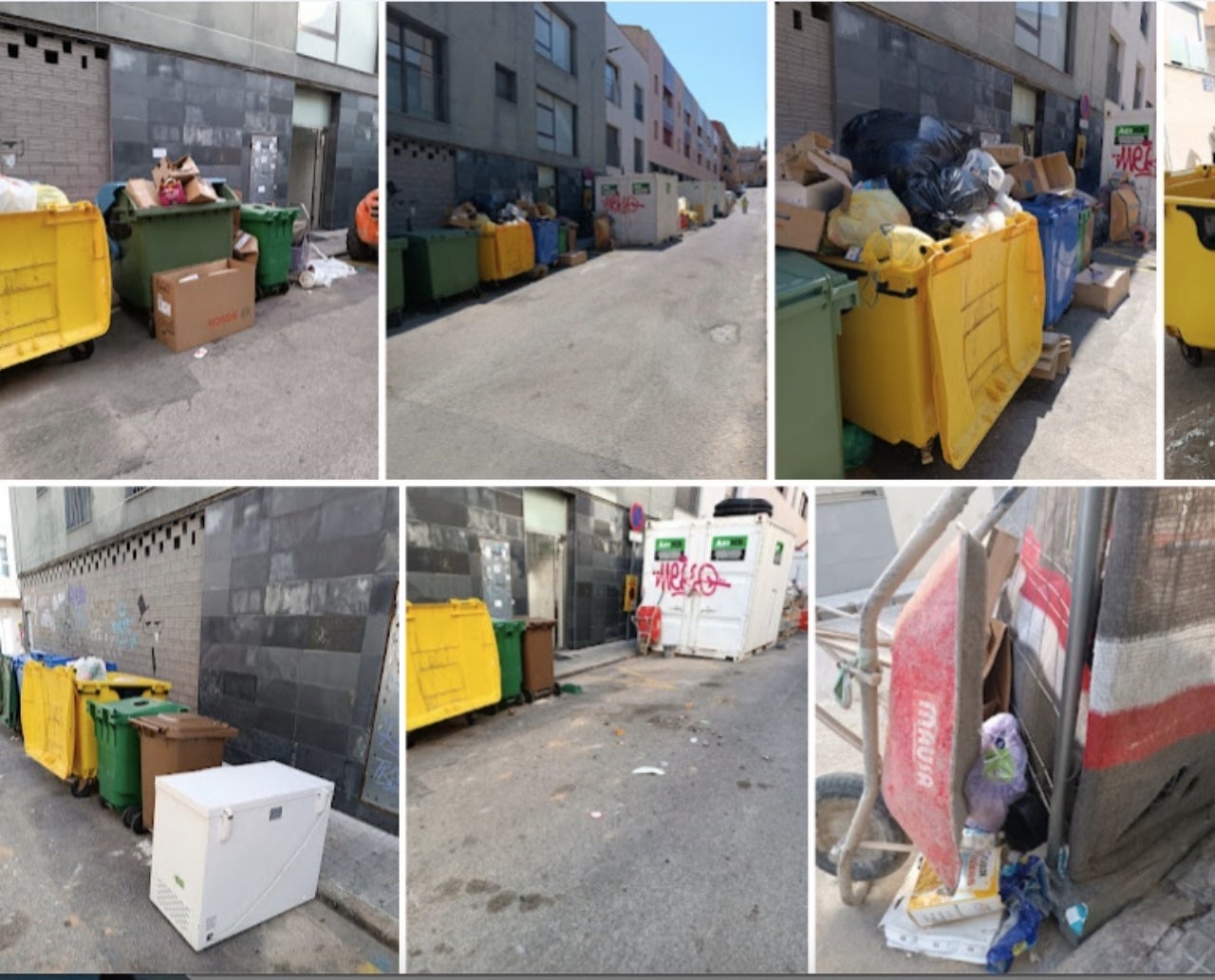 Collage de fotografies de l'estat del carrer Doctor Ventalló | Rafa Castilla