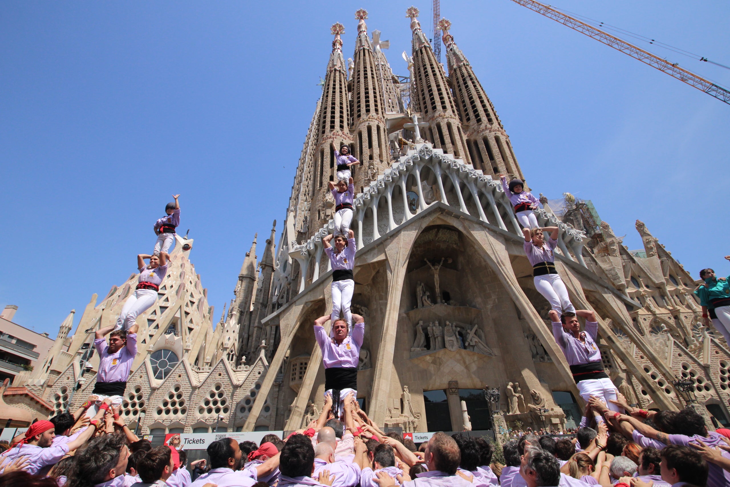 Els Minyons de Terrassa han viscut aquest cap de setmana una jornada de consolidació a Barcelona amb motiu de la Festa Major de la Sagrada Família. La colla malva ha confirmat el seu estat de forma repetint el castell folrat estrenat per Sant Jordi i completant una actuació de vuit pisos de gran qualitat en un escenari d'excepció, al carrer Sardenya i davant la façana de la Passió. Els terrassencs han obert la diada amb el 3 de 8 i en segona ronda, han tornat a descarregar el 2 de 8 amb folre. Han tancat les rondes de castells amb el 4 de 8. Per finalitzar, la colla ha descarregat un vano de cinc. Els de Cal Reig han compartit plaça amb la colla local, els Castellers de la Sagrada Família, i els Esperxats de l’Estany.