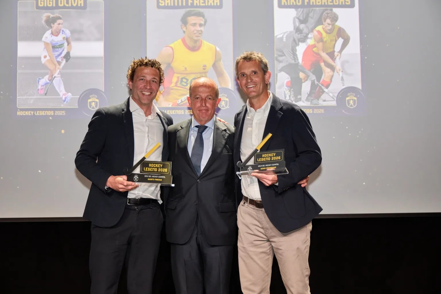 Santi Freixa (esquerra) ha entrat a formar part dels Hockey Legends | RFEH