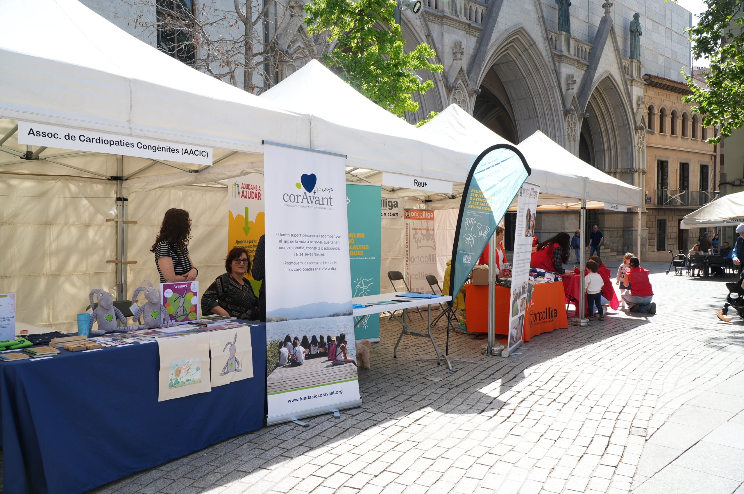Després de la cita de tardor el novembre passat, la Fira d'Entitats de la Salut de Terrassa va celebrar aquest dissabte primaveral la seva desena edició amb una vintena d'associacions de malalties minoritàries, oncològiques, neurològiques o salut mental. Els seus visitants van poder informar-se en els diferents estands, alhora que s'organitzaven activitats, tallers i actuacions musicals des de l'escenari de la plaça durant tota la jornada | Jan Romero