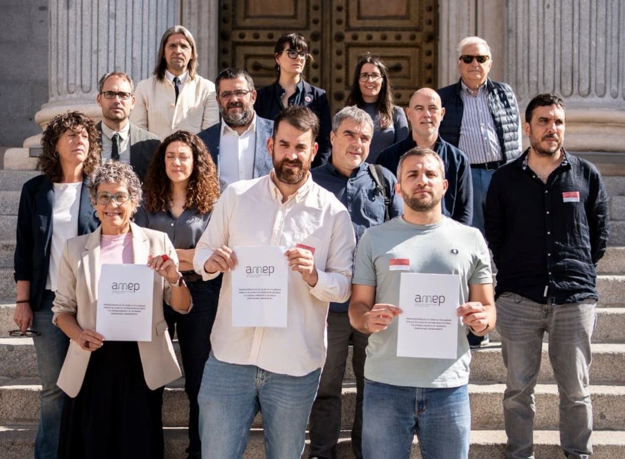 Noel Duque, president de l’Associació de Municipis per l’Energia Pública, en l'acte de presentació de la proposta al Congrés de Madrid | Aj. Terrassa