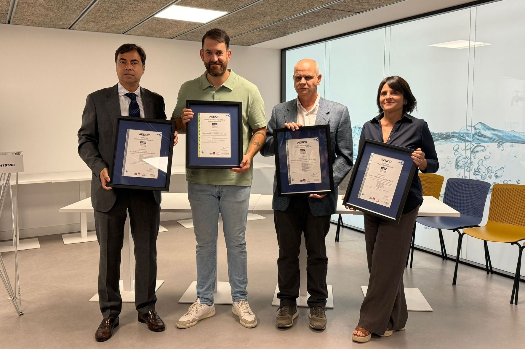 TAIGUA és la primera empresa d’aigua de l’Estat en acreditar, alhora, quatre certificacions internacionals ISO | Ajuntament de Terrassa