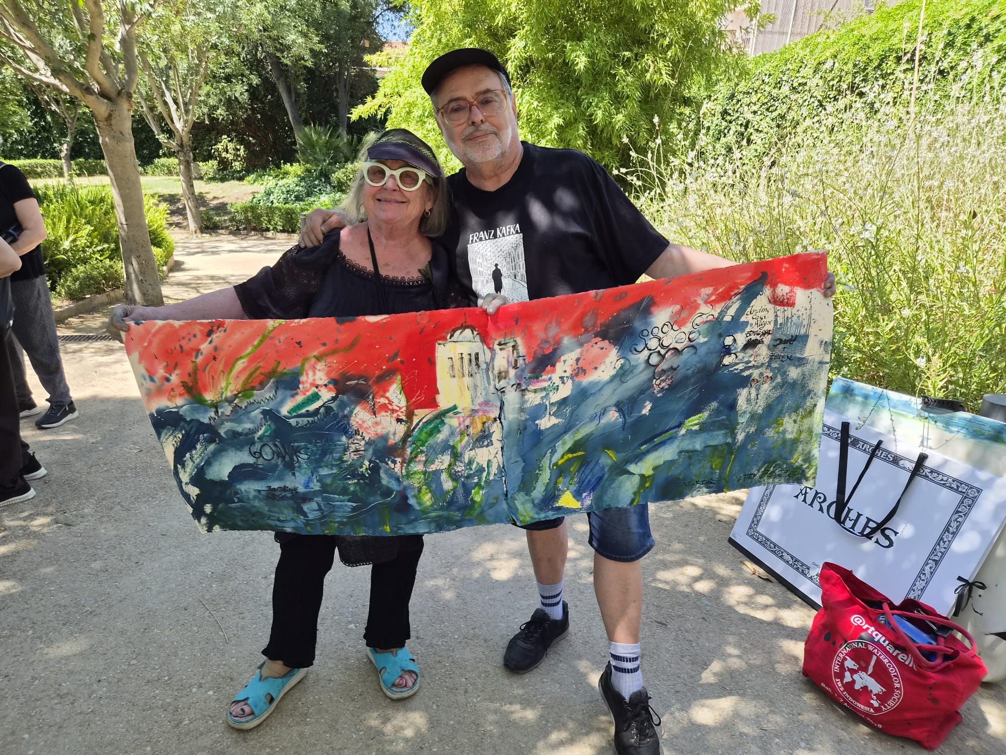 Teresa Jordà amb David Chaler, als Jardins de la Casa Alegre | Lluïsa Tarrida